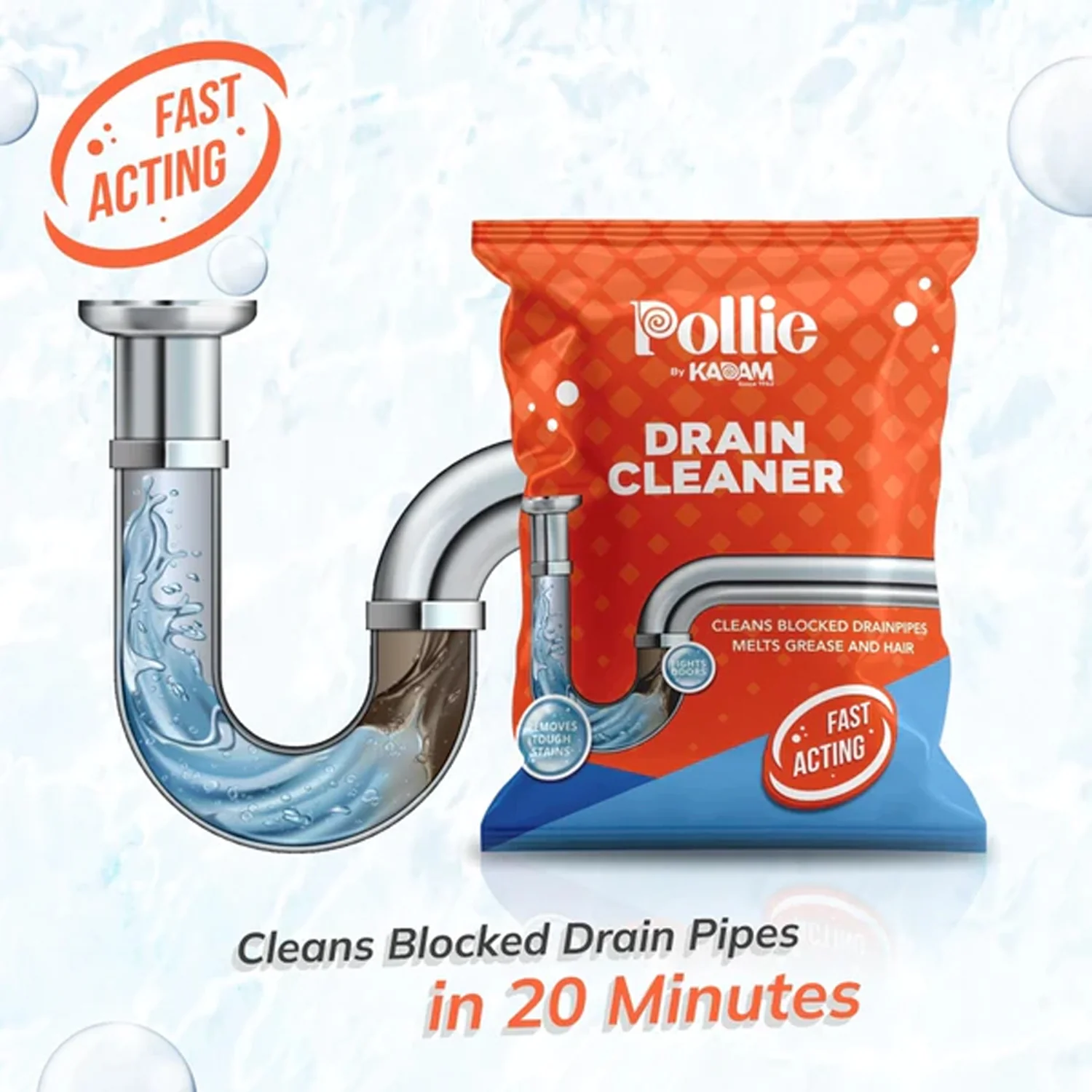 Pollic Kadam Powerful Drain Cleaner Sachet (50 Gm) - Image 4