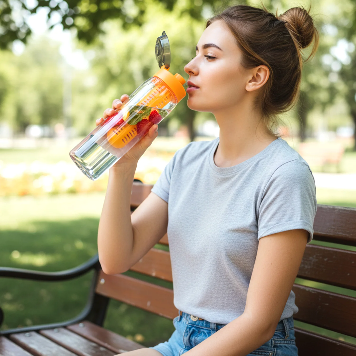 Premium Fruit Infuser Water Bottle 1200ML Approx - Image 3