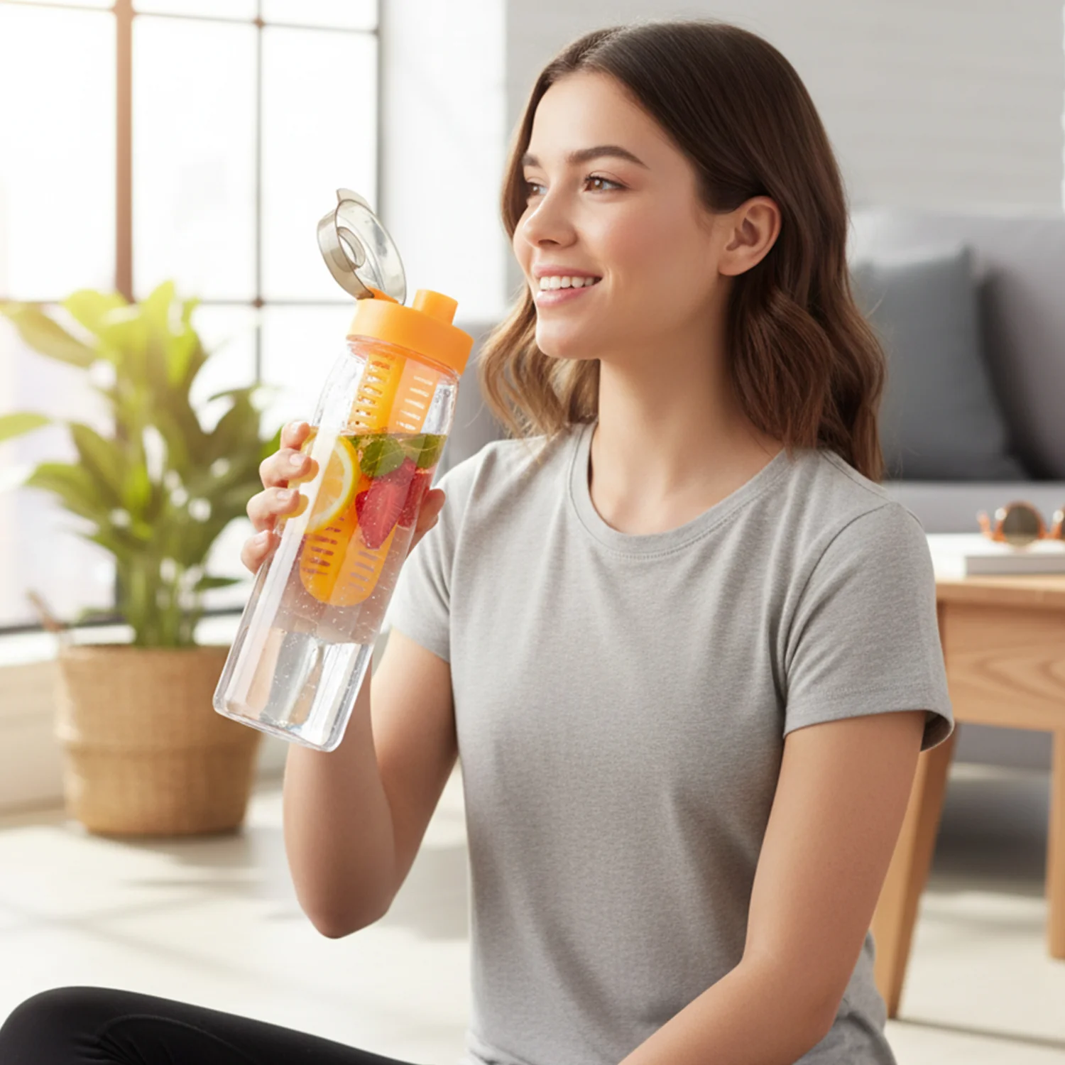 Premium Fruit Infuser Water Bottle 1200ML Approx - Image 7