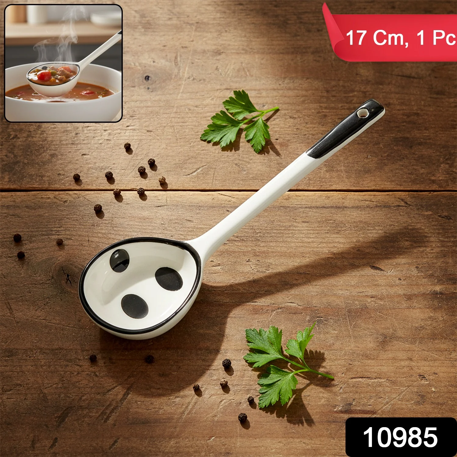Premium 17 cm Heat-Resistant Ceramic Soup Ladle - Image 2