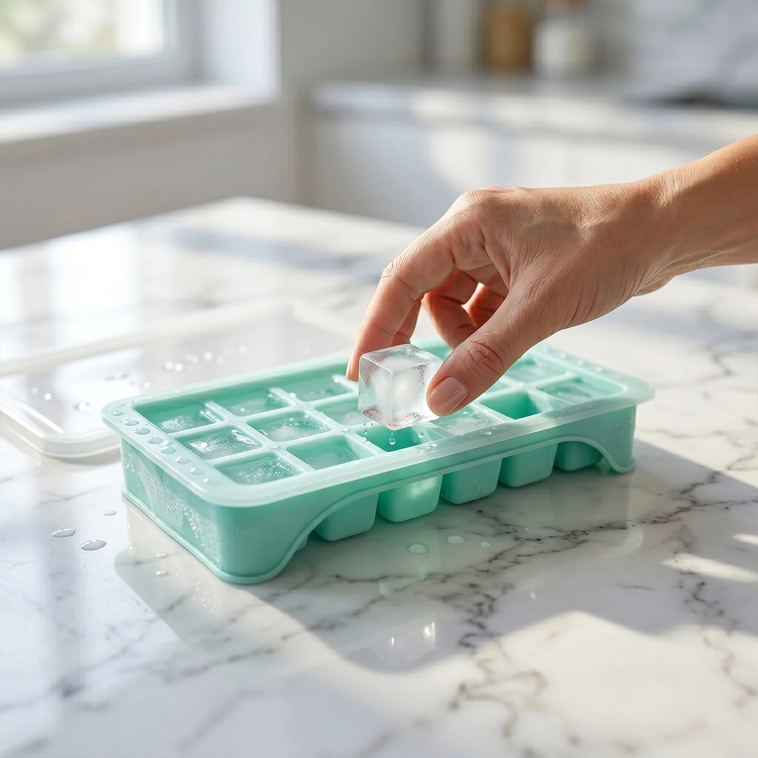 Premium 18‑Grid Pop Up Ice Tray with Lid (1 Pc) - Image 3