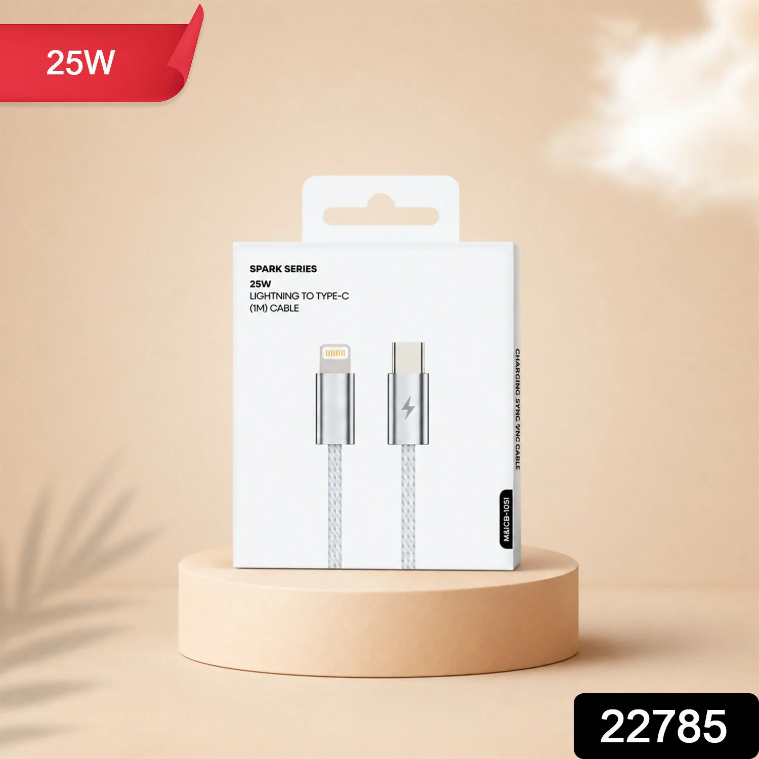 Premium 25W Type C to Lightning Fast Charging Cable (1 Pc, 1 Mtr) - Image 2
