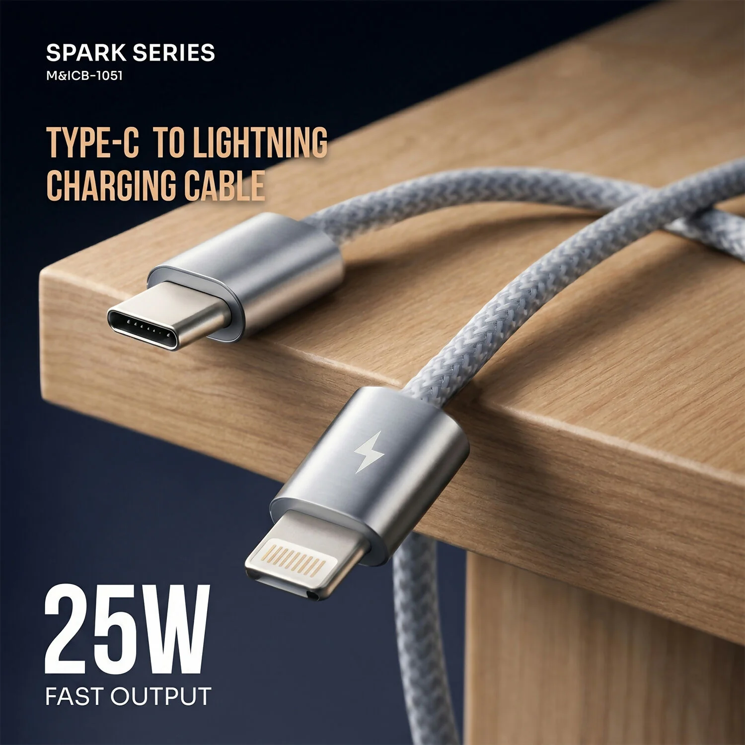 Premium 25W Type C to Lightning Fast Charging Cable (1 Pc, 1 Mtr) - Image 3