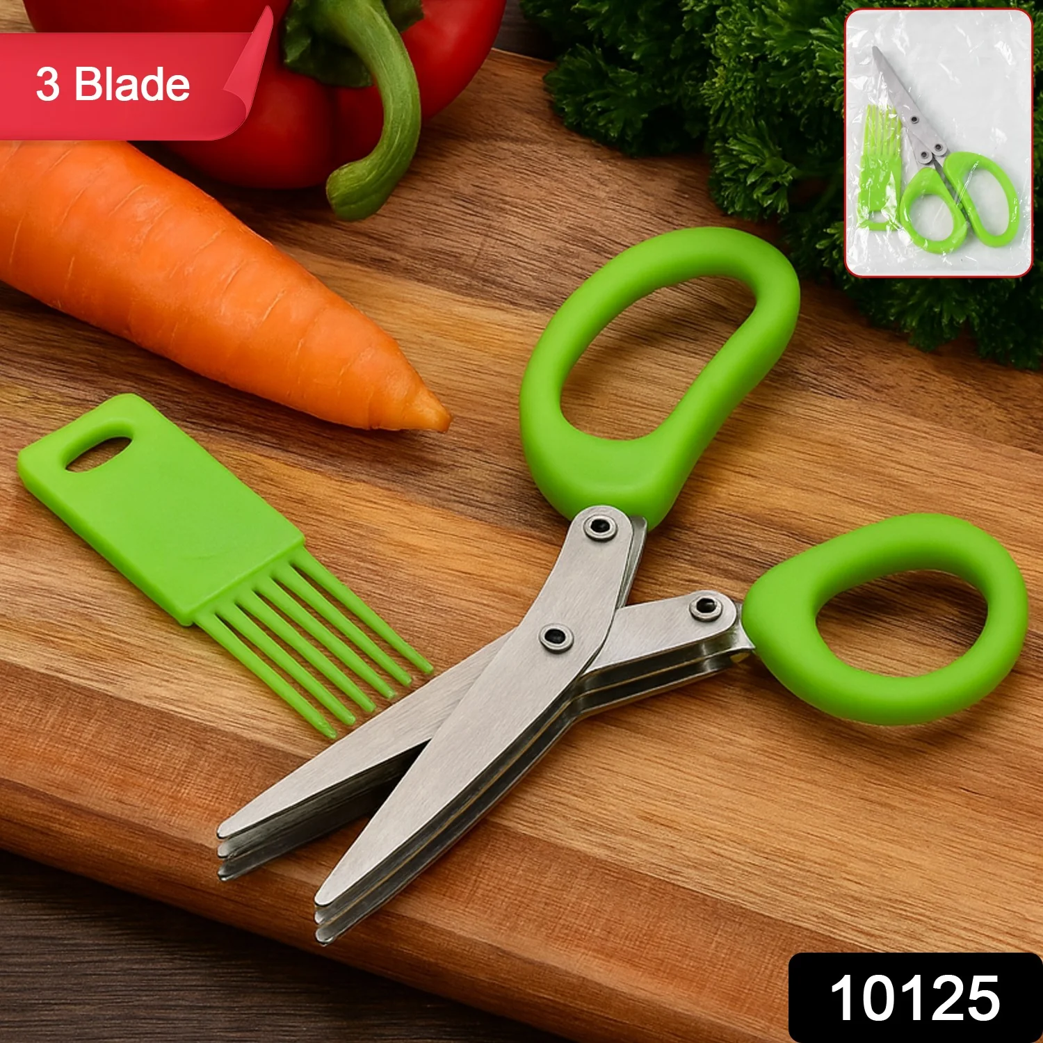 Premium 3-Blade Multipurpose Kitchen Scissors with Cleaning Comb - Image 2