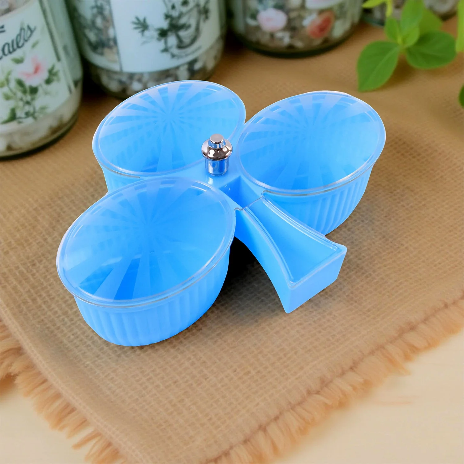 Premium 3-Compartment Revolving Dry Fruit Box (1 Pc) - Image 3