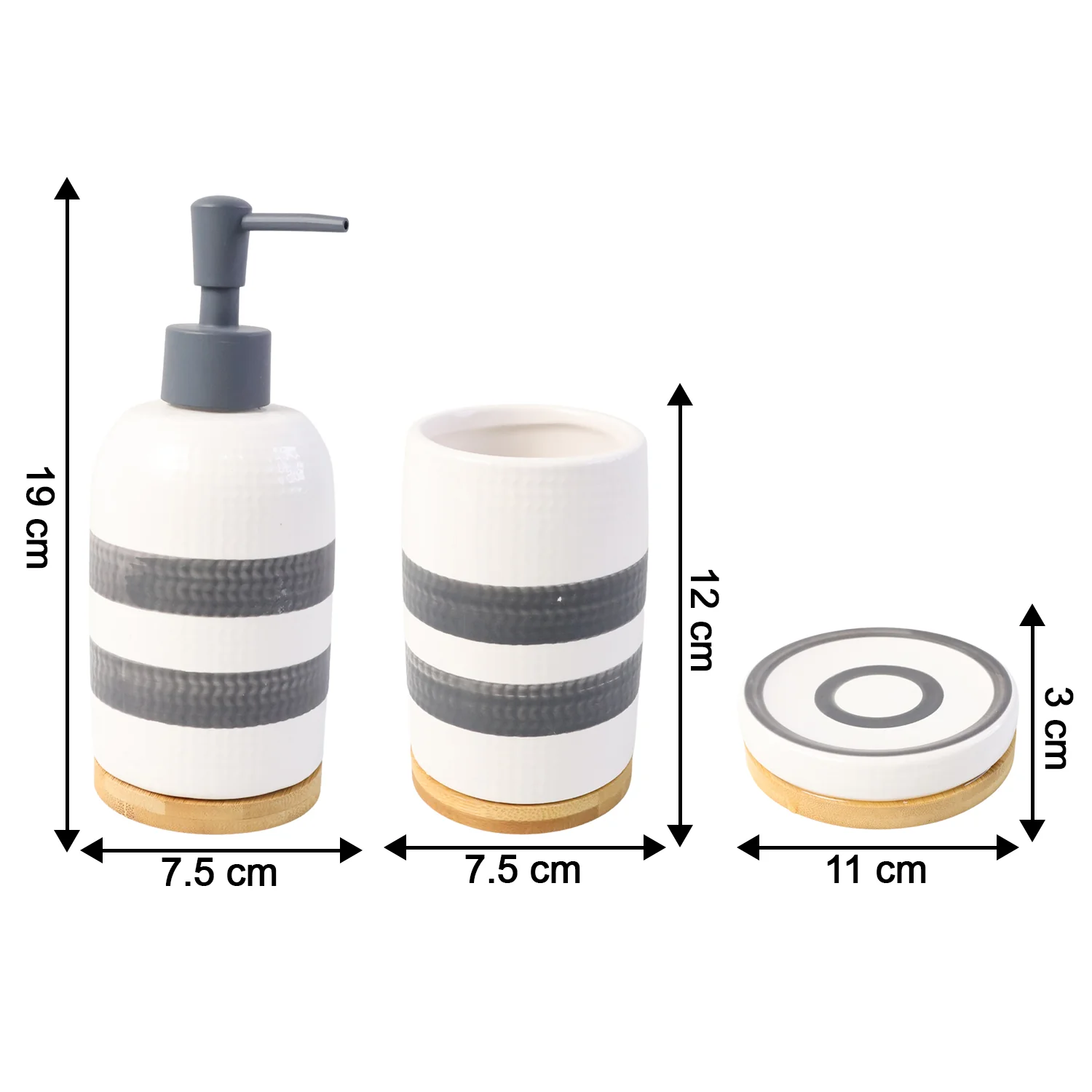 Premium 3-Piece Ceramic Bathroom Accessory Set - Image 3