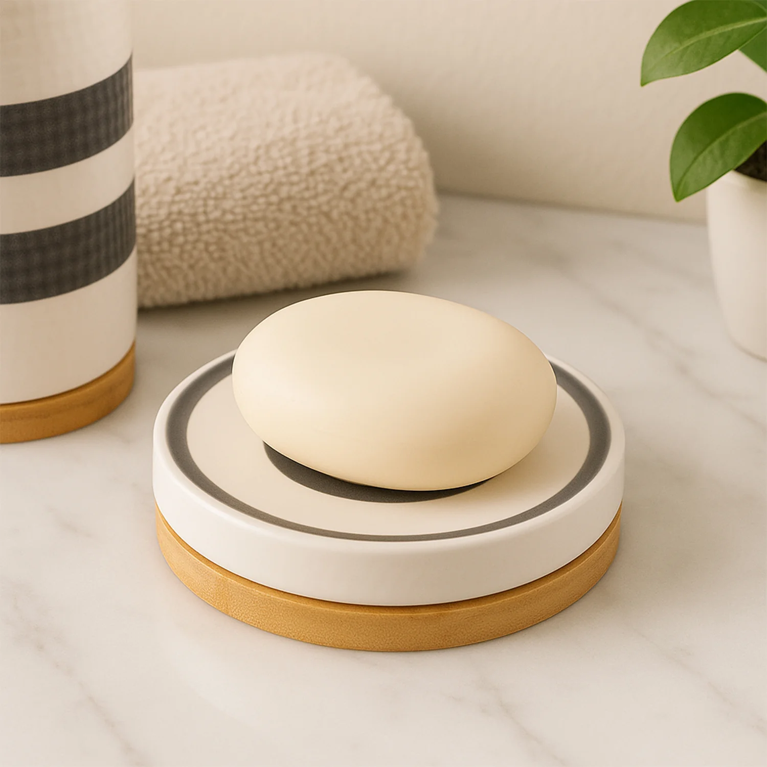 Premium 3-Piece Ceramic Bathroom Accessory Set - Image 7