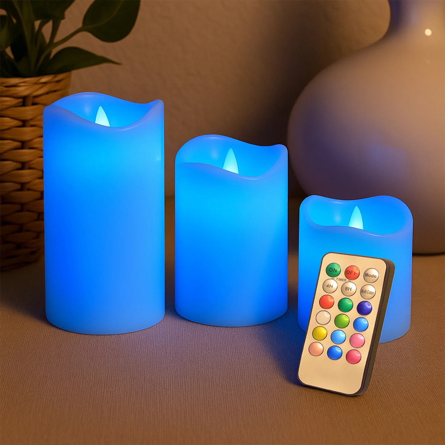 Premium 3 Piece LED Flameless Candle Set with Remote Control - Image 3