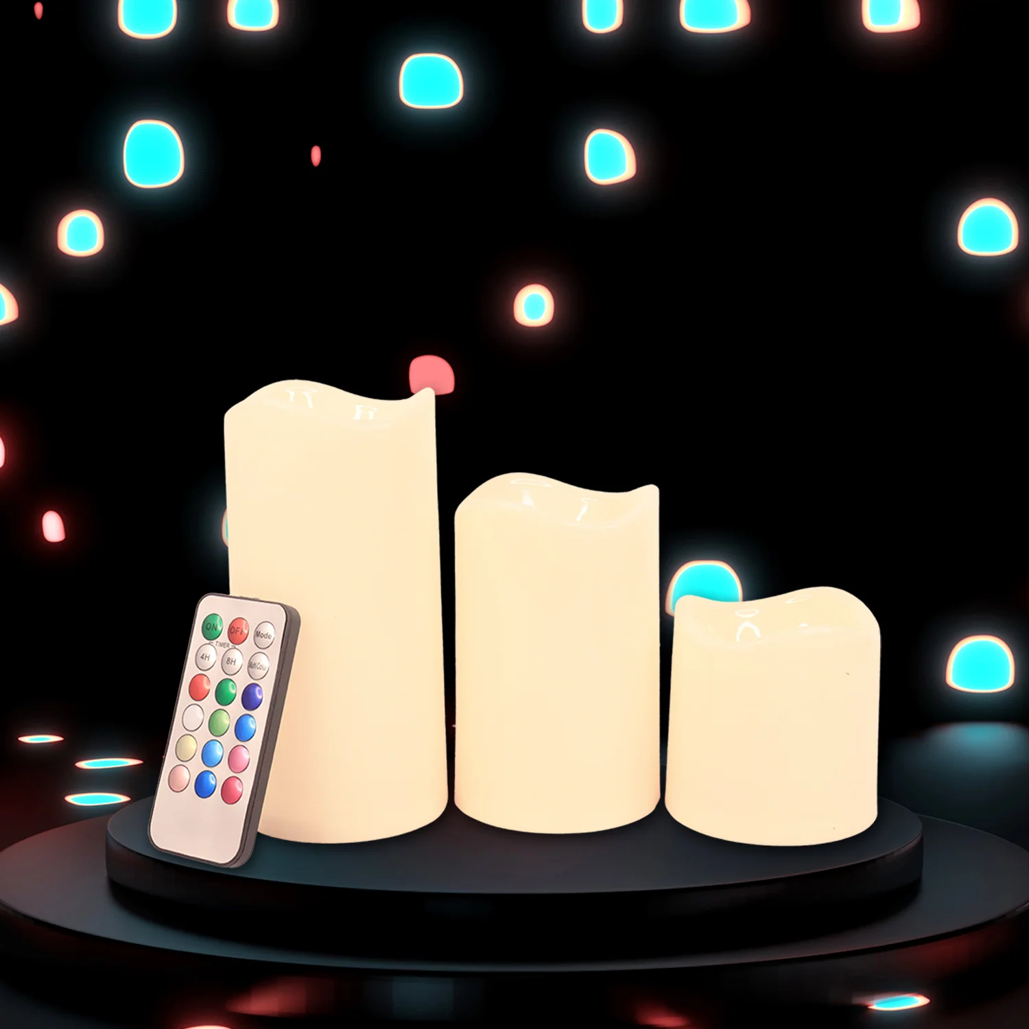 Premium 3 Piece LED Flameless Candle Set with Remote Control - Image 4