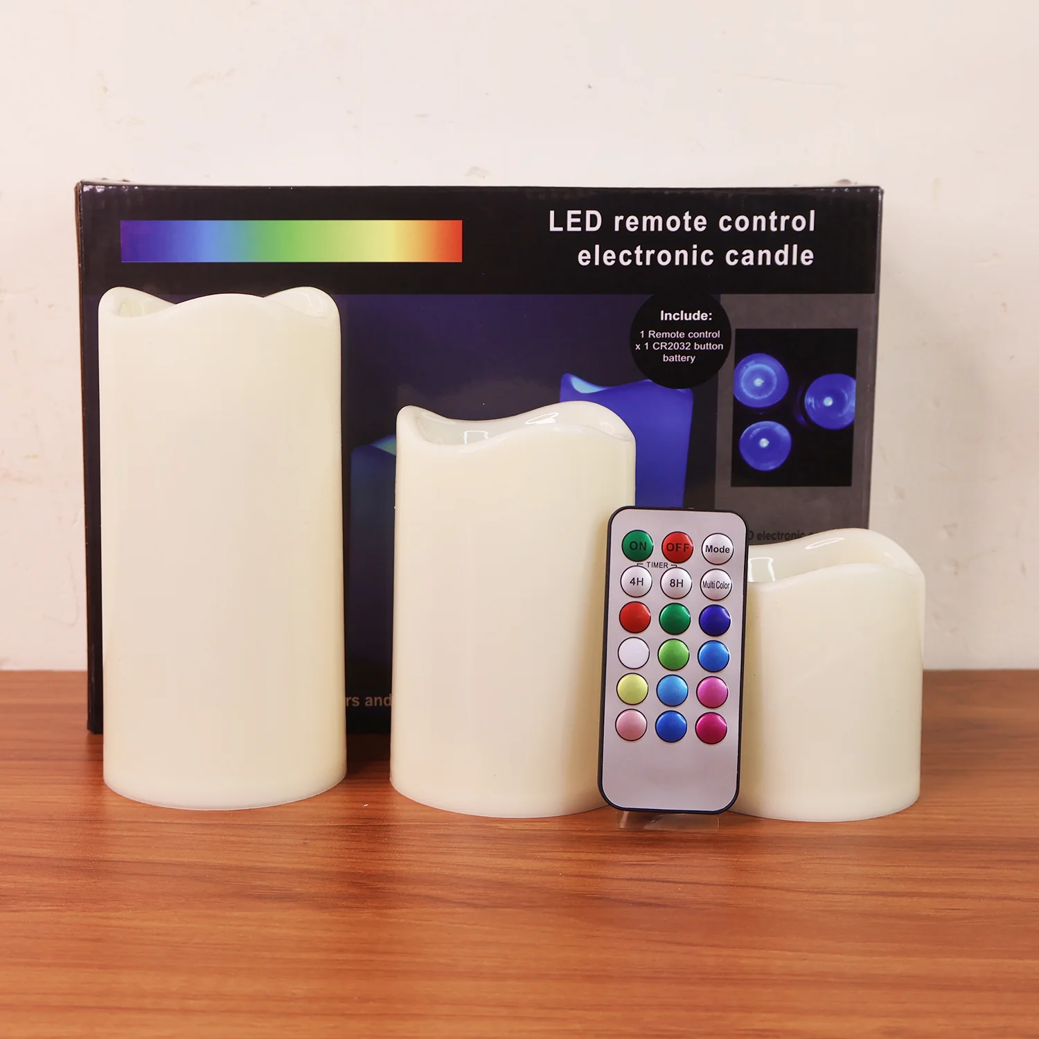 Premium 3 Piece LED Flameless Candle Set with Remote Control - Image 7