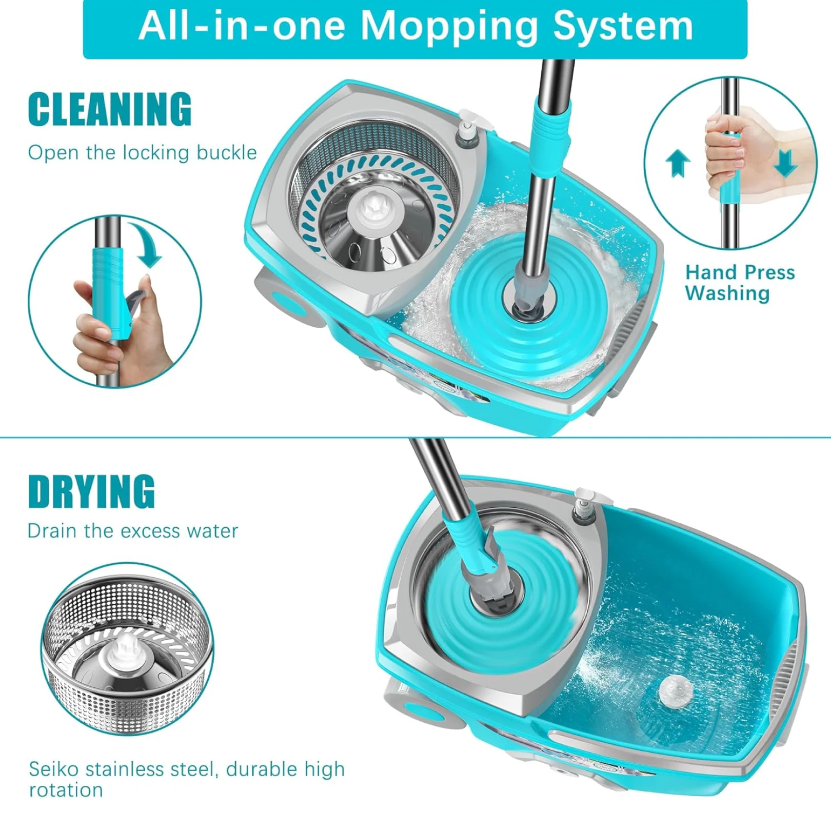Premium 360° Spin Cleaning Mop Set - Image 2