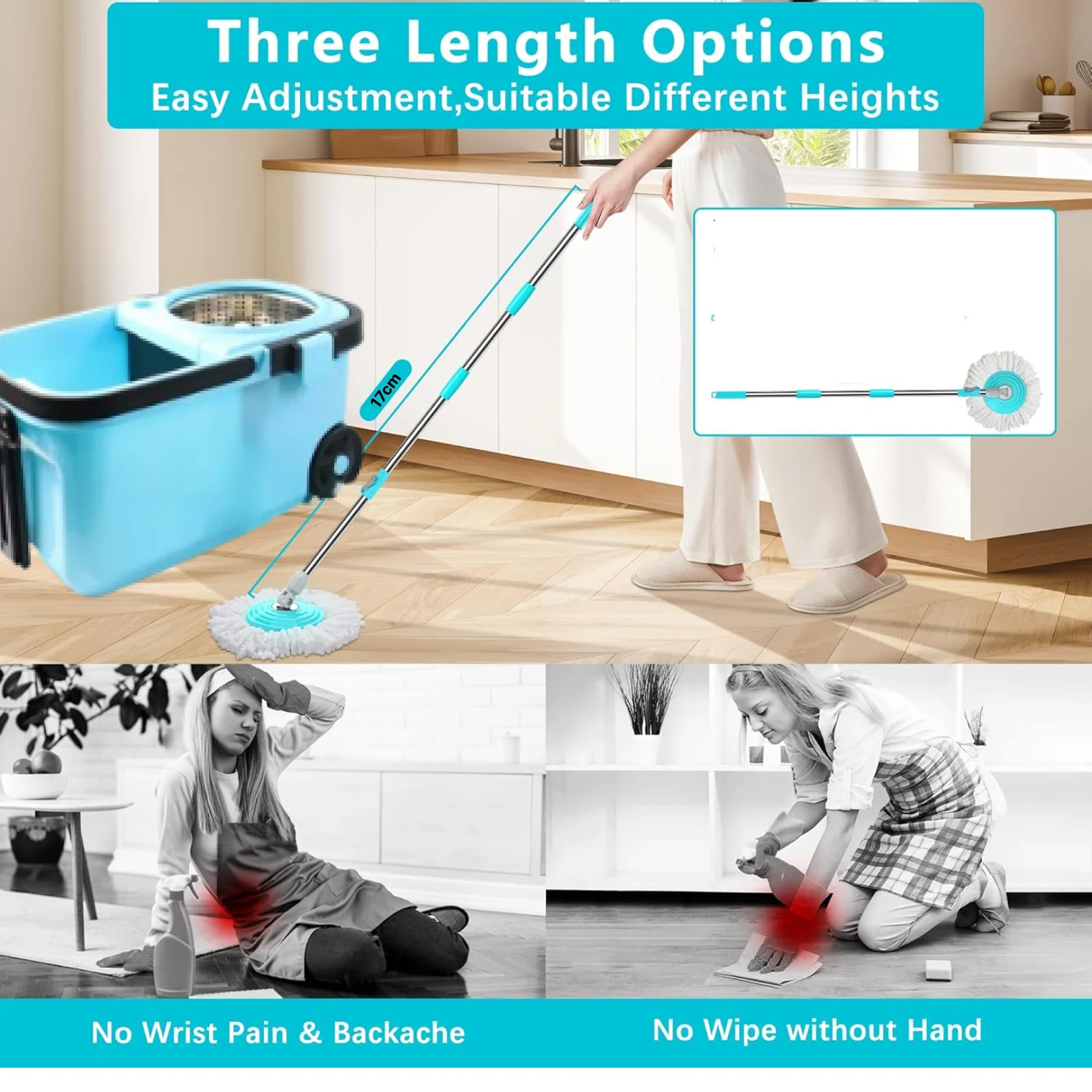 Premium 360° Spin Cleaning Mop Set - Image 3