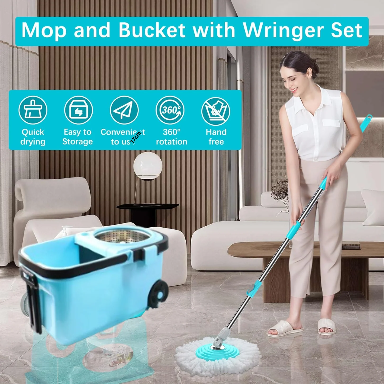 Premium 360° Spin Cleaning Mop Set - Image 4
