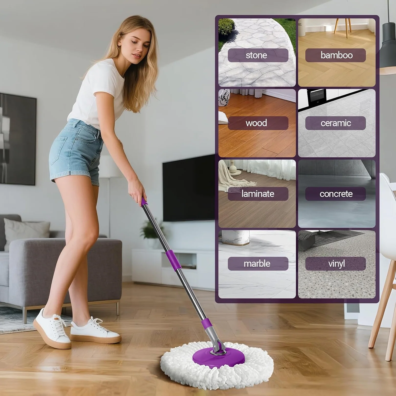 Premium 360° Spin Cleaning Mop Set - Image 5