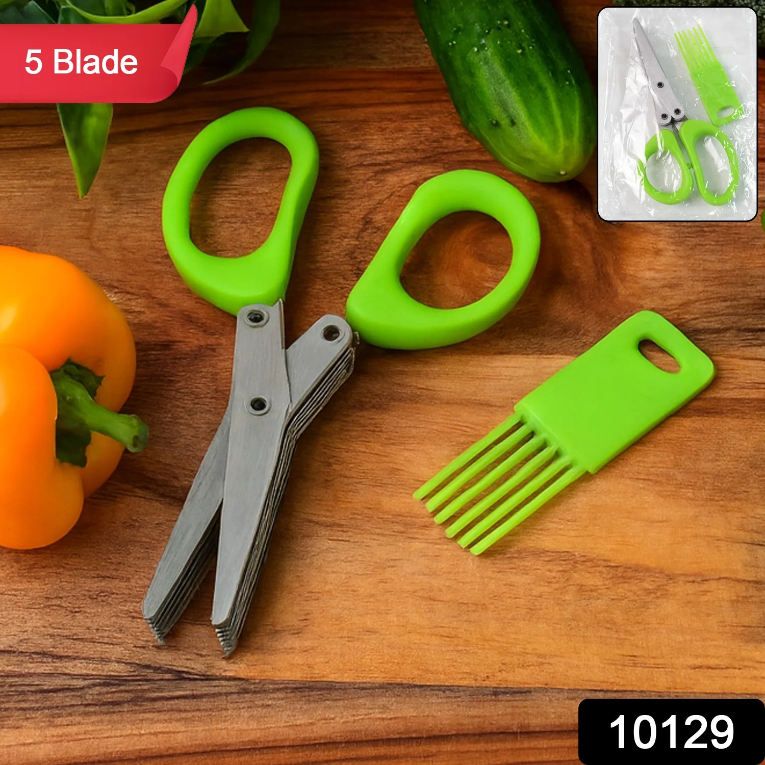 Premium 5-Blade Multipurpose Kitchen Scissors with Cleaning Comb - Image 2