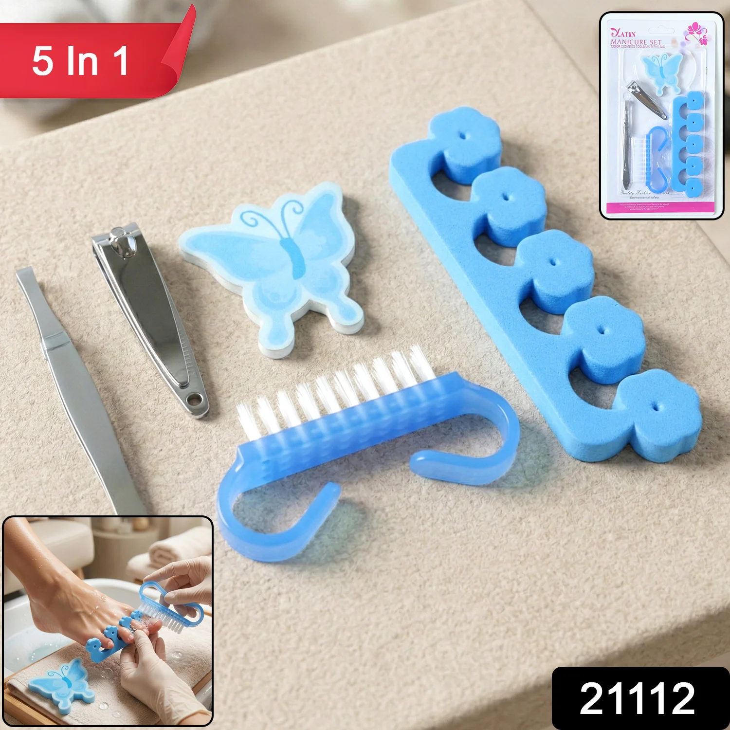 Premium 5 In 1 Manicure Pedicure Kit - Image 2