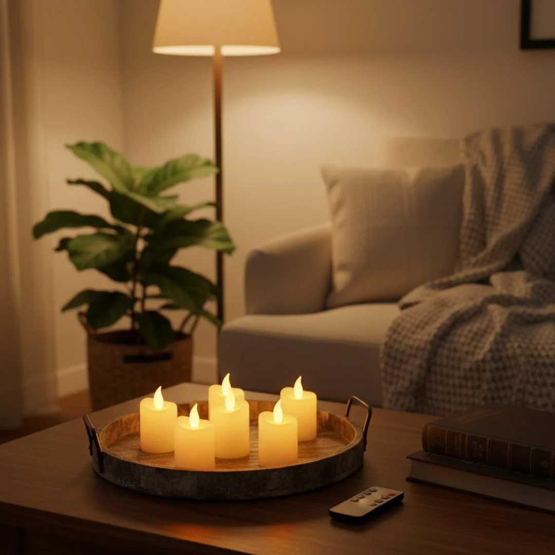Premium 6 Piece LED Flameless Candle Light Set with Remote Control - Image 2