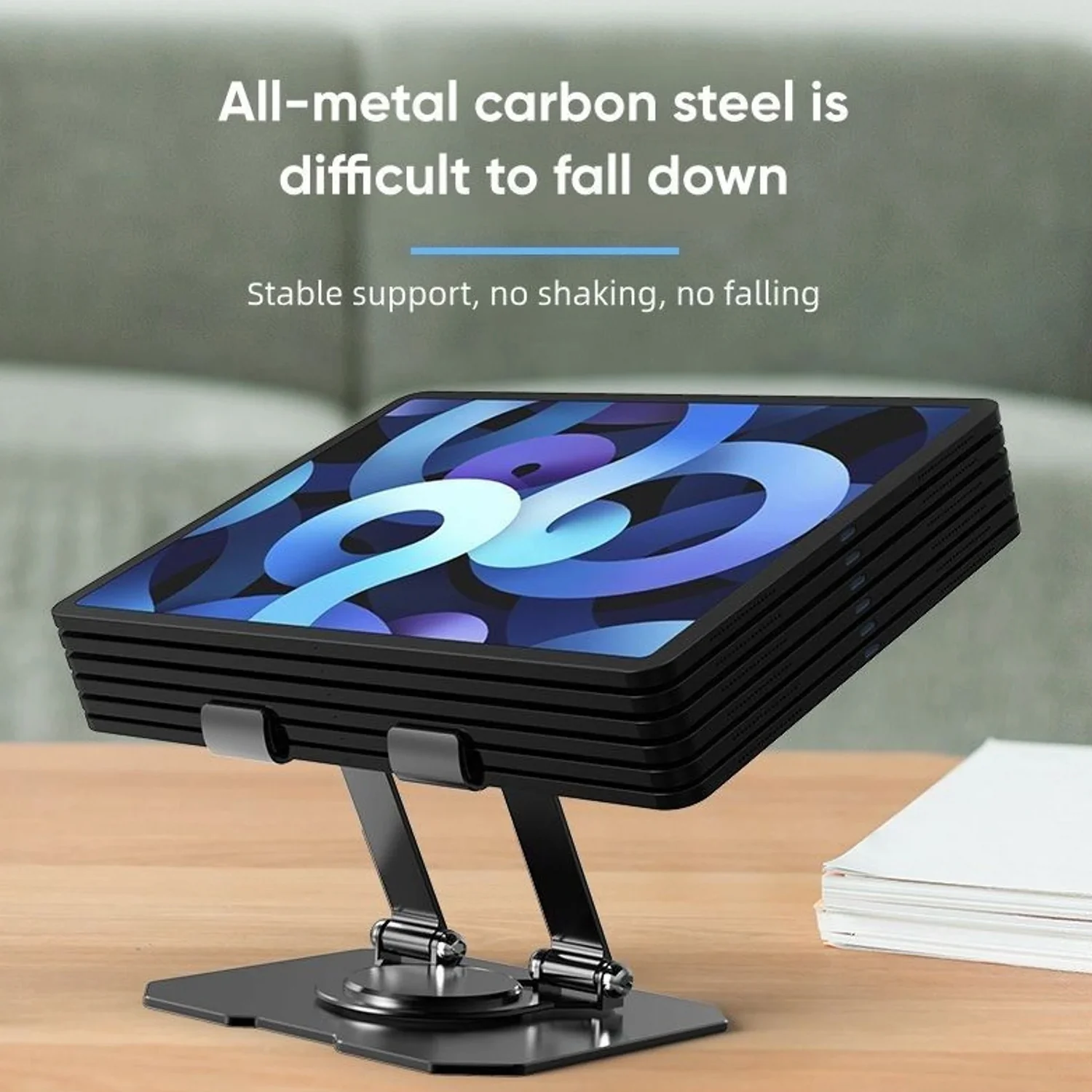 Premium Adjustable Foldable Metal Laptop Stand (1 Pc) - Image 7