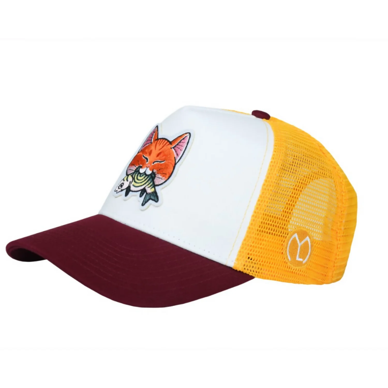 Premium Adjustable Mesh Cap with Cute Cat Embroidered Patch Breathable Cap for Men & Women - Image 3
