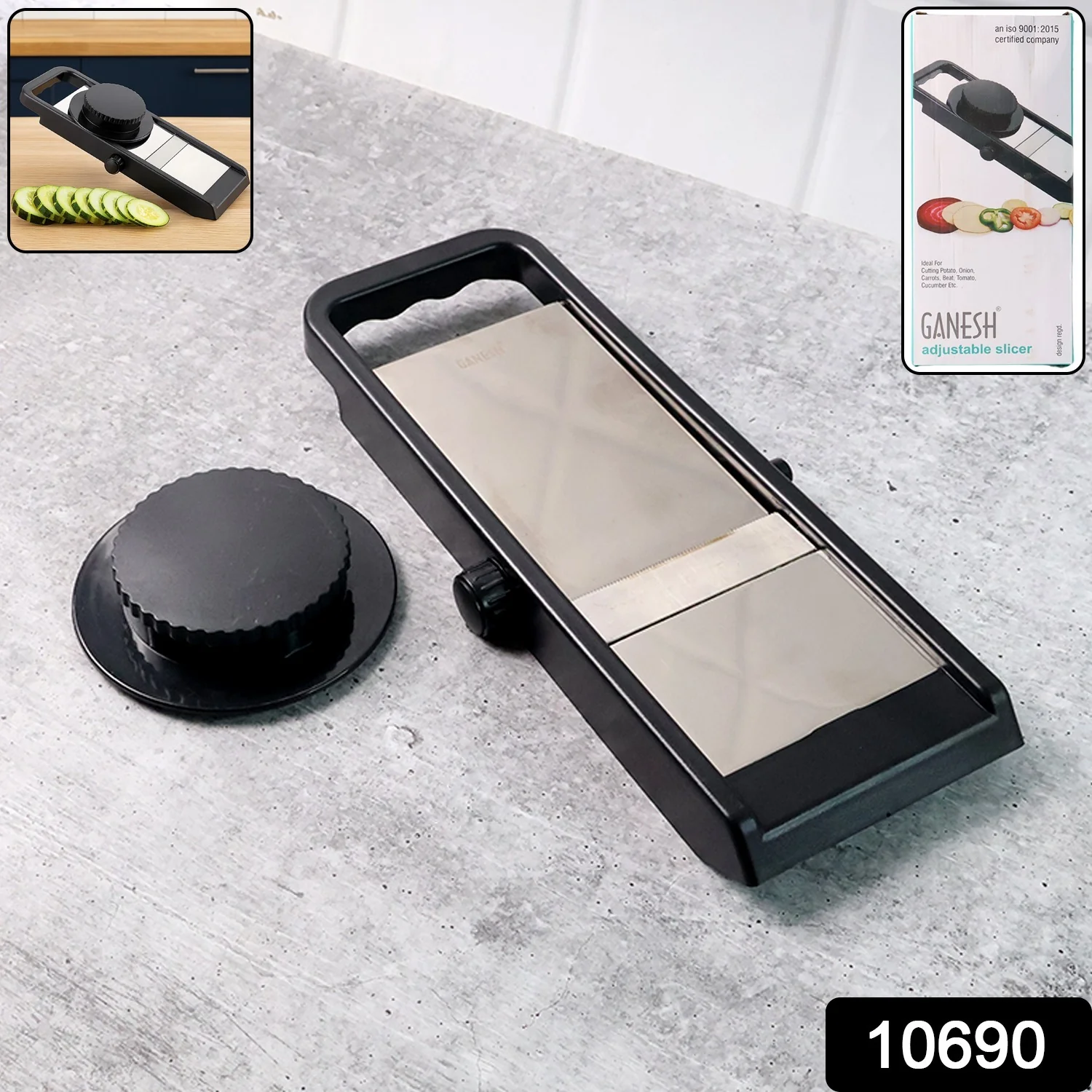 Premium Adjustable Vegetable & Fruit Slicer with Sharp Stainless Steel Blade - Image 2