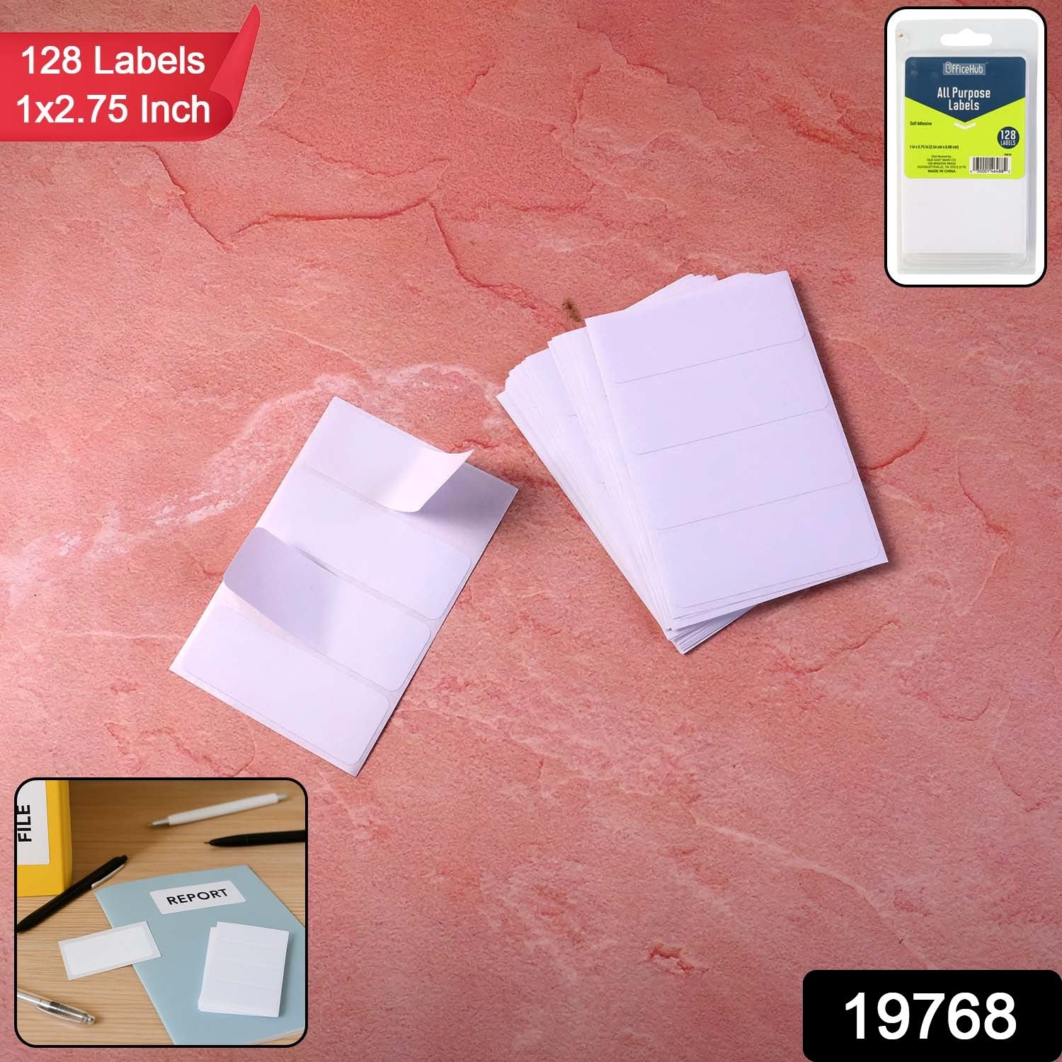 Premium All Purpose Adhesive White Labels (128 Labels) - Image 2