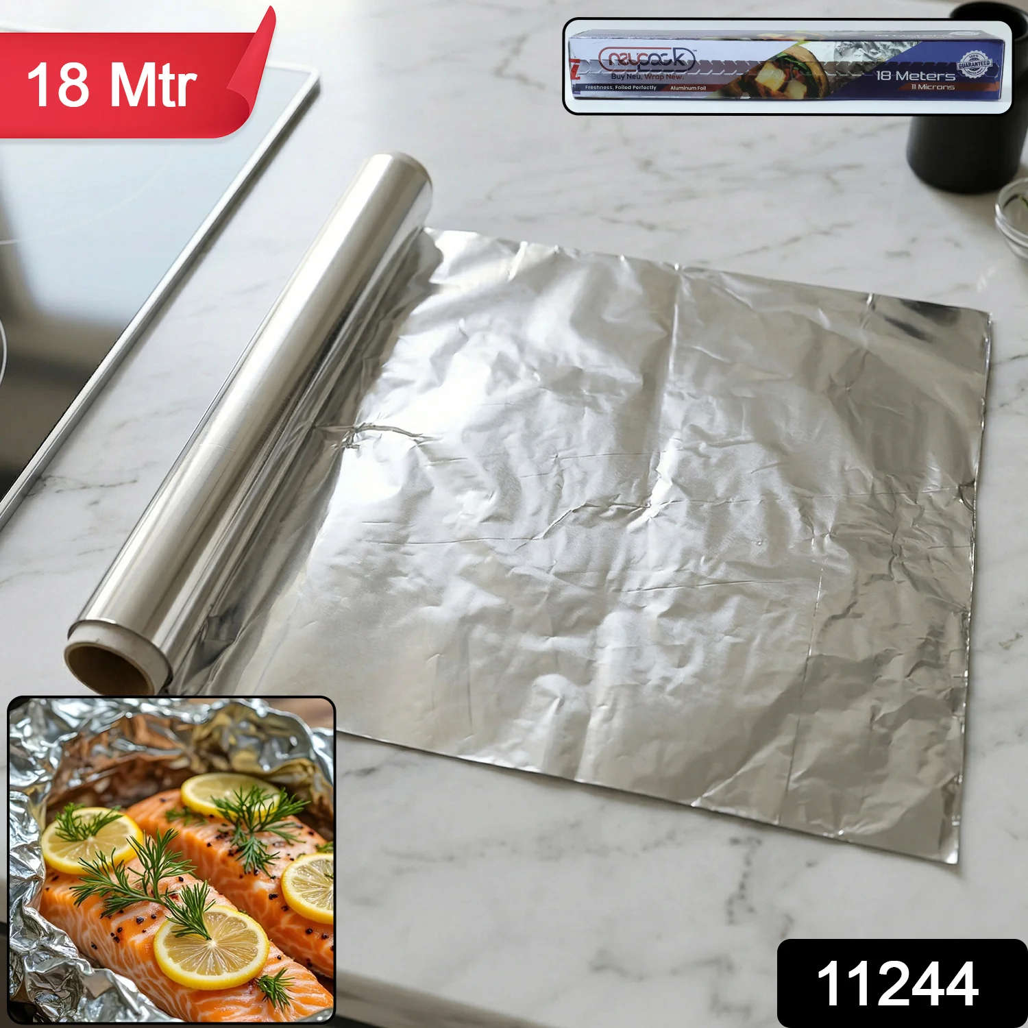 Premium Aluminium Foil Paper Roll (18 Mtr) - Image 2