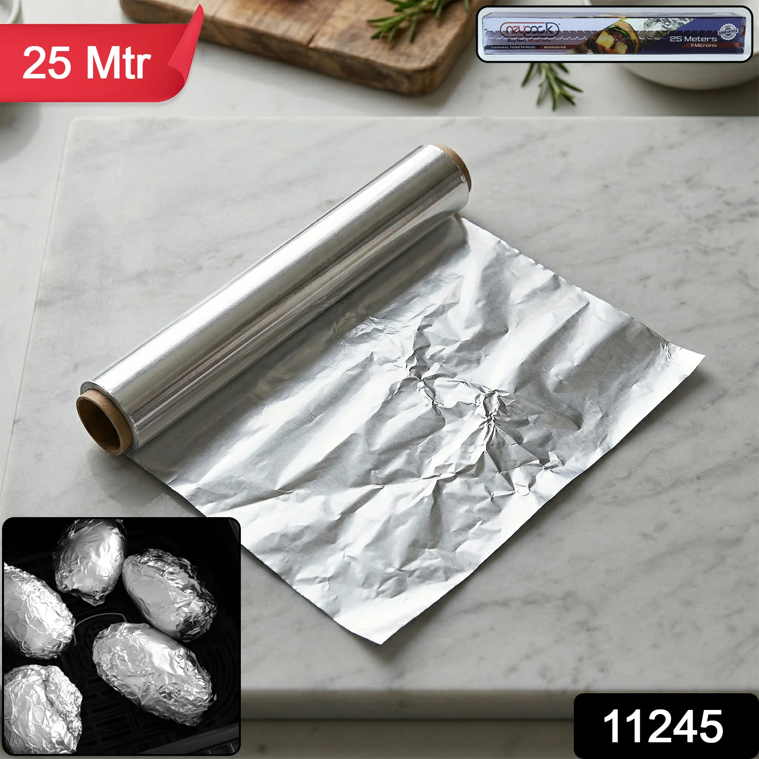 Premium Aluminium Foil Paper Roll (25 Mtr) - Image 2