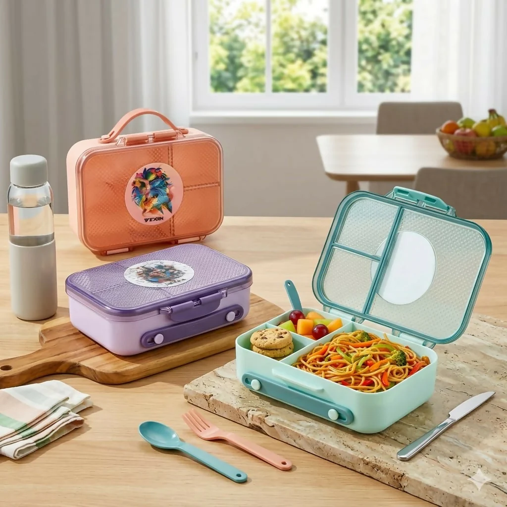 Premium Bento Lunch Box with 3 Compartments & Spoon for Kids & Adults - Image 4
