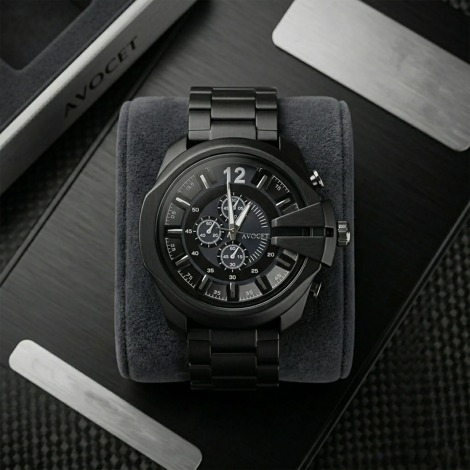 Premium Black Analog Chronograph Style Wrist Watch for Men - Image 6