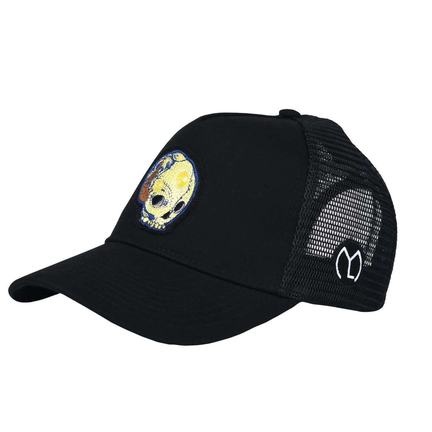 Premium Black Breathable Mesh Cap with Embroidered Vincent Patch Stylish Fashion Adjustable Cap for Men & Women - Image 3