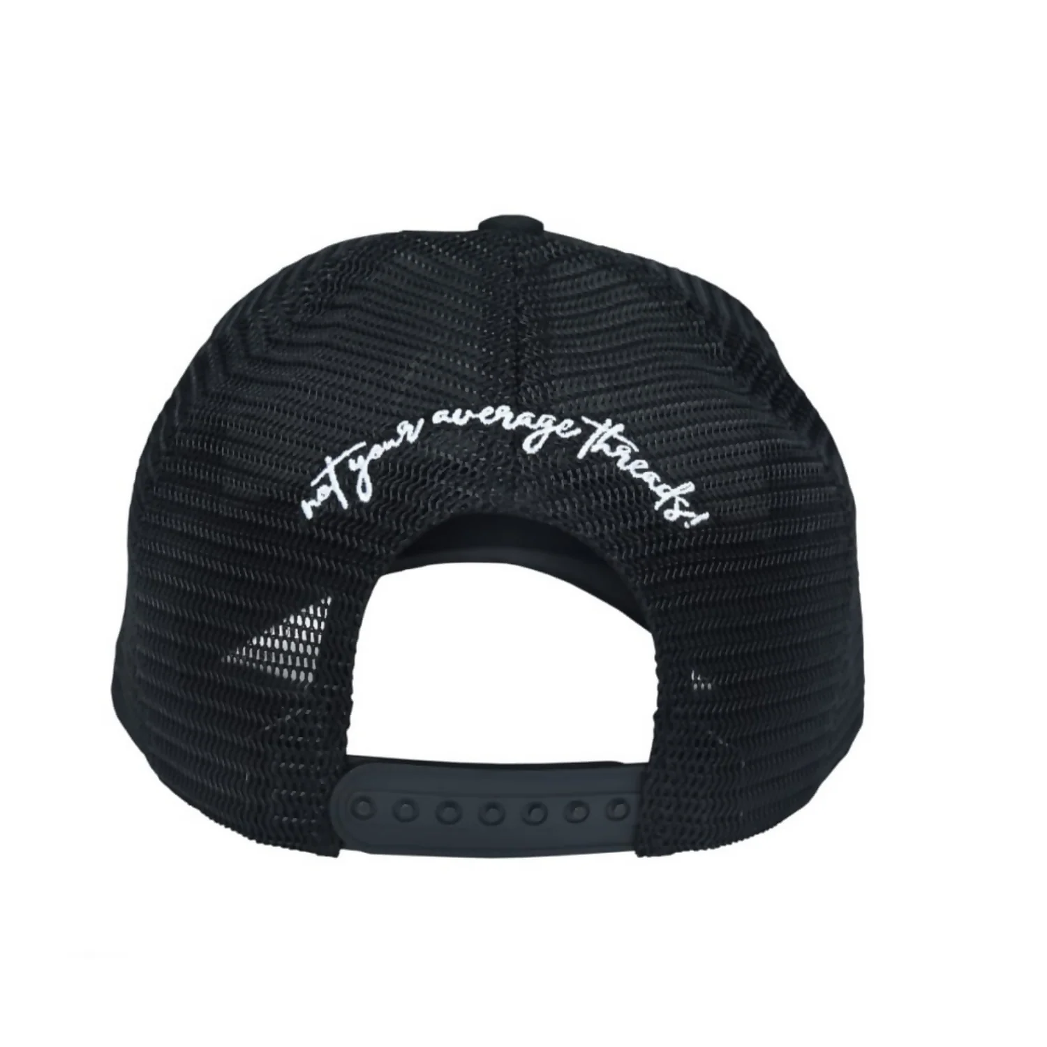 Premium Black Breathable Mesh Cap with Embroidered Vincent Patch Stylish Fashion Adjustable Cap for Men & Women - Image 5