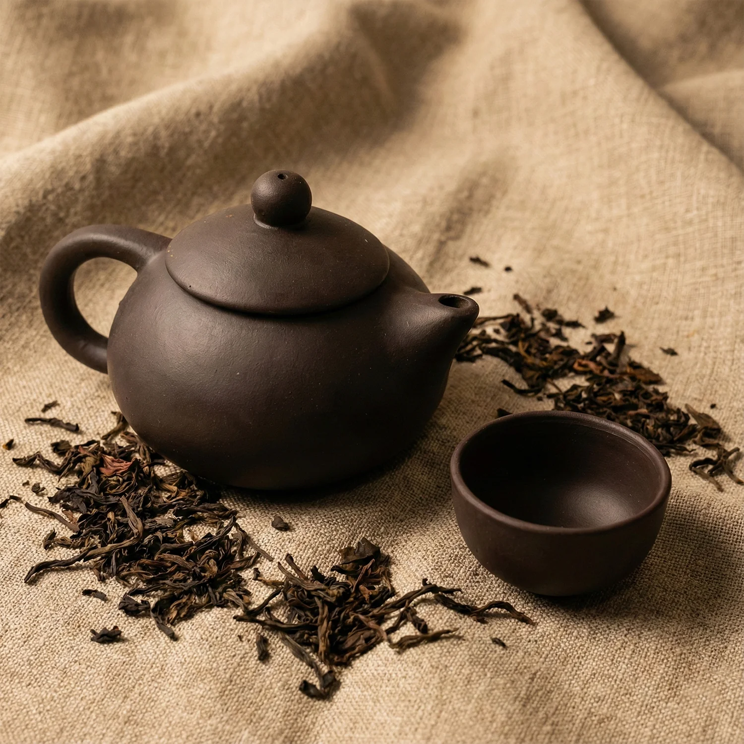 Premium Black Clay / Ceramic Tea Set with Teapot & 4 Cups - Image 7
