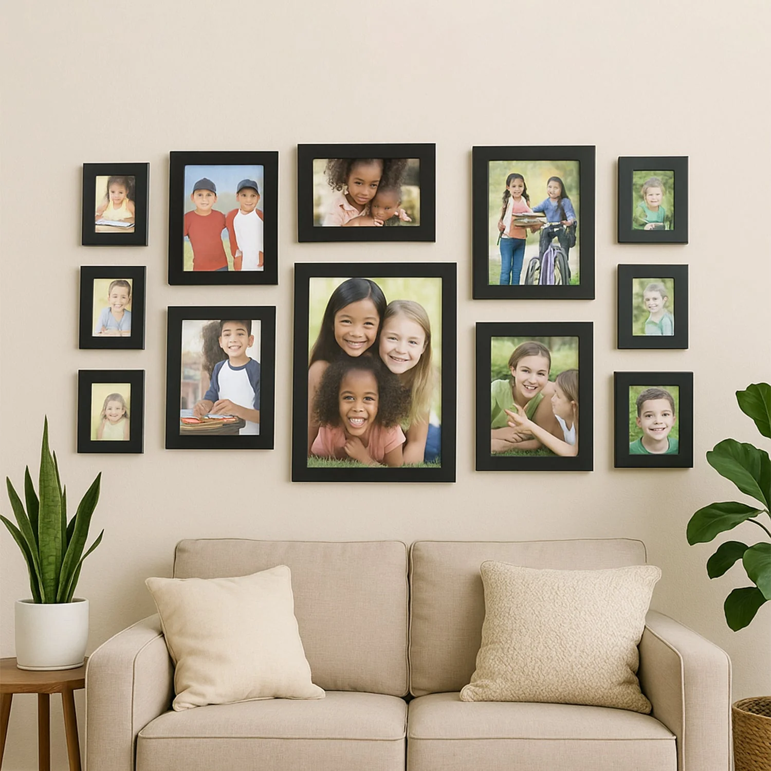 Premium Black Photo Frame Set 12 Pcs Wall Hanging Gallery Frames - Image 4