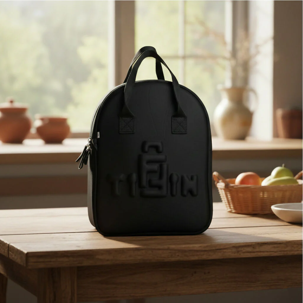 Premium Black Tiffin Bag – Stylish & Durable Lunch Carry Bag for Office, School & Travel - Image 2