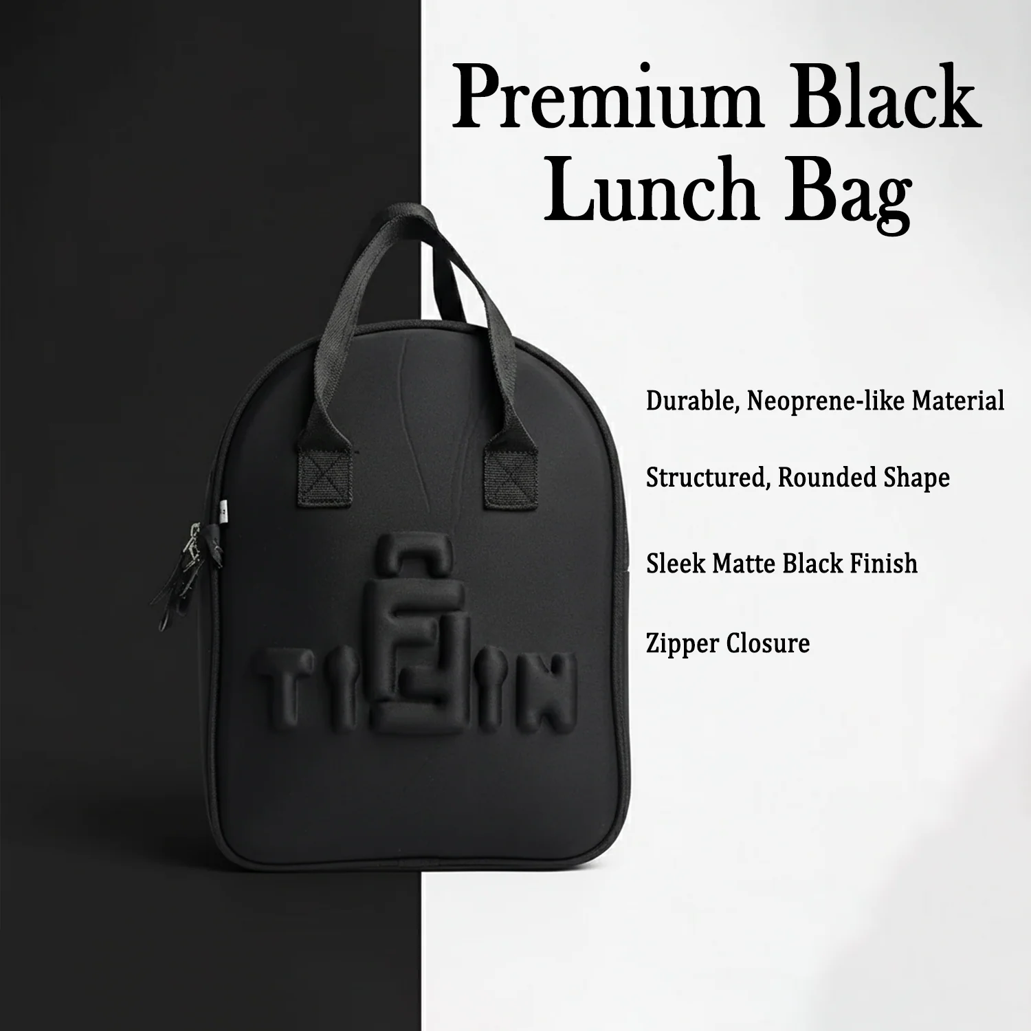 Premium Black Tiffin Bag – Stylish & Durable Lunch Carry Bag for Office, School & Travel - Image 4