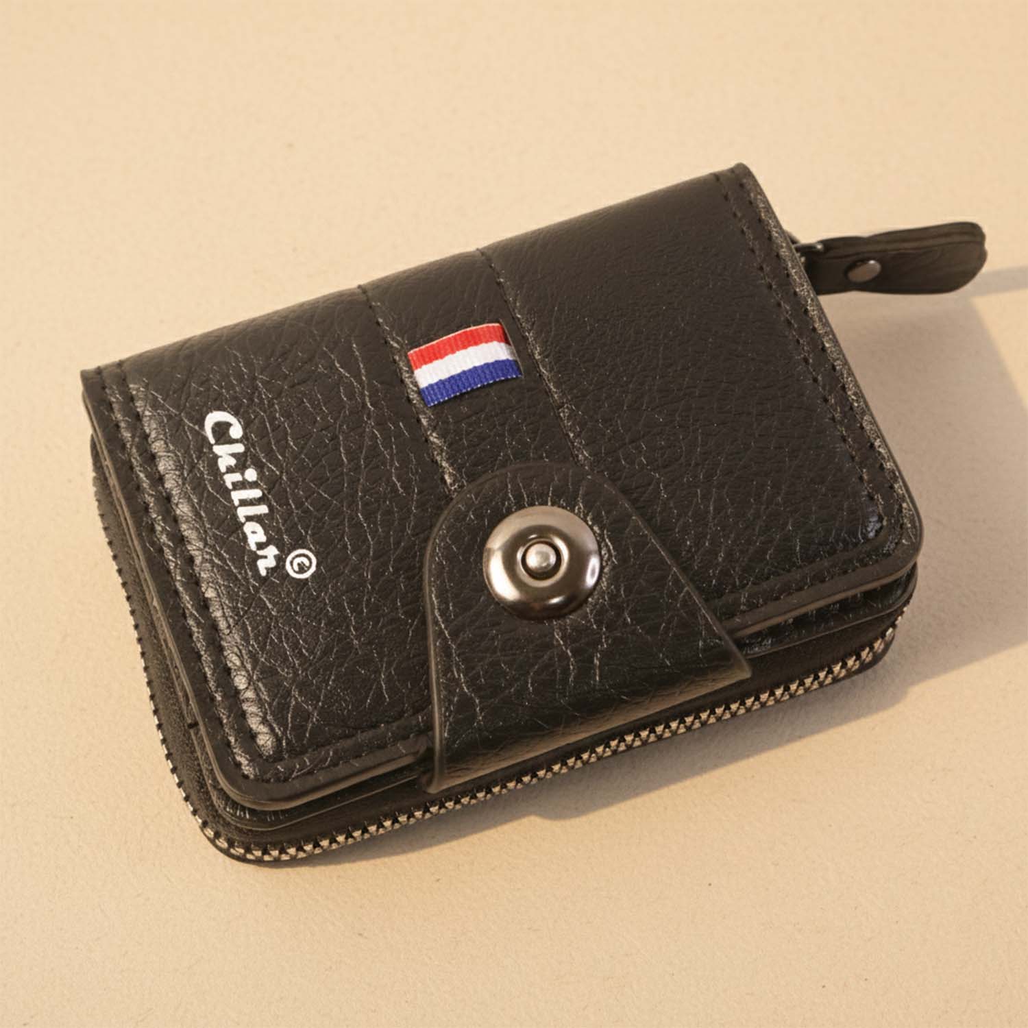Premium Black Zip-Around Card Holder Wallet (1 Pc) - Image 3