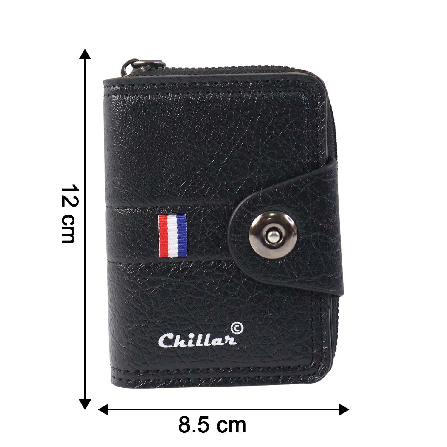 Premium Black Zip-Around Card Holder Wallet (1 Pc) - Image 6