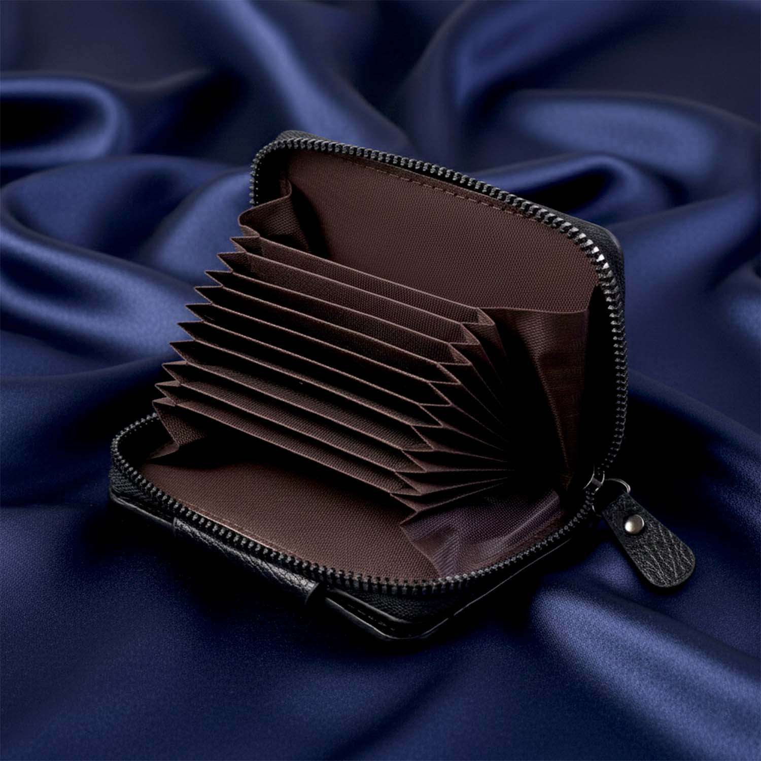 Premium Black Zip-Around Card Holder Wallet (1 Pc) - Image 7