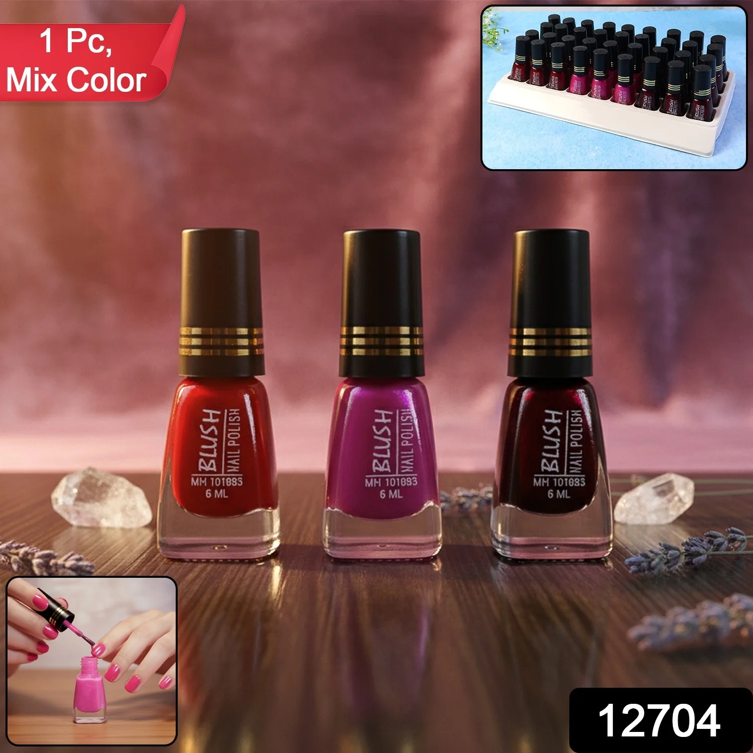 Premium Blush Nail Polish (1 Pc, Mix Color, 6 ml) - Image 2