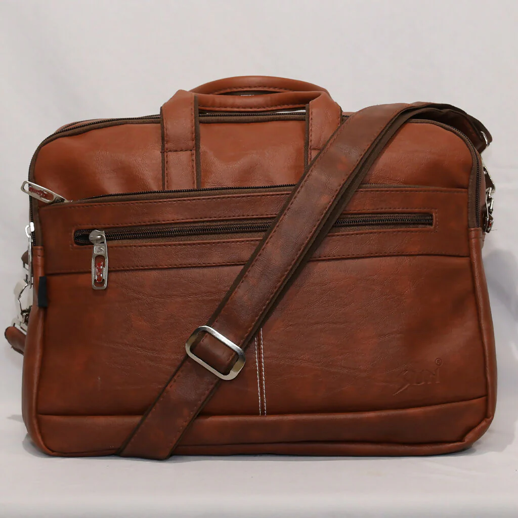 Premium Brown Foam Laptop Bag for Men & Women | 15.5 Inch Office Messenger Bag with Adjustable Shoulder Strap | Stylish Business Briefcase for Work, College & Travel - Image 5