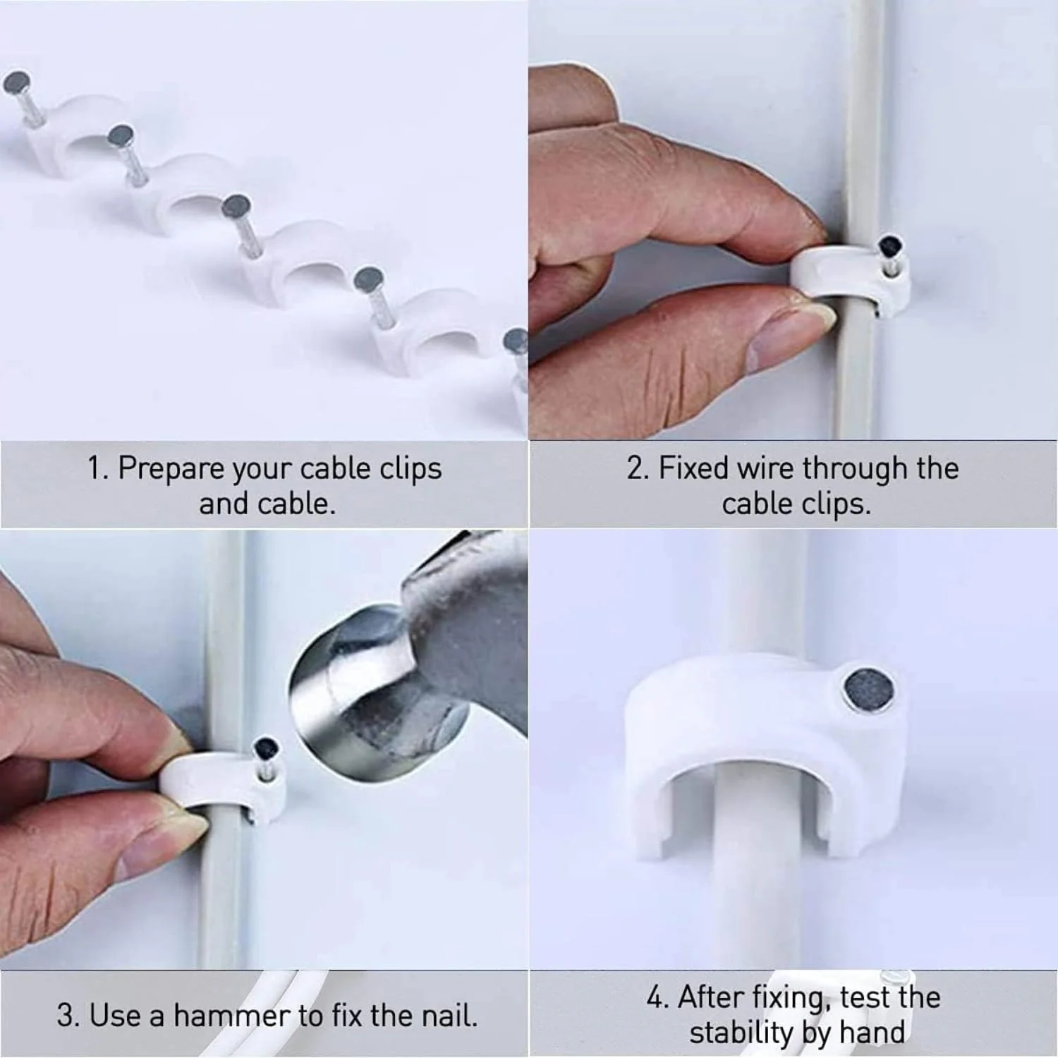 Premium Cable Management Nail Clips for Wire Organization (100 Pc / 6mm) - Image 4
