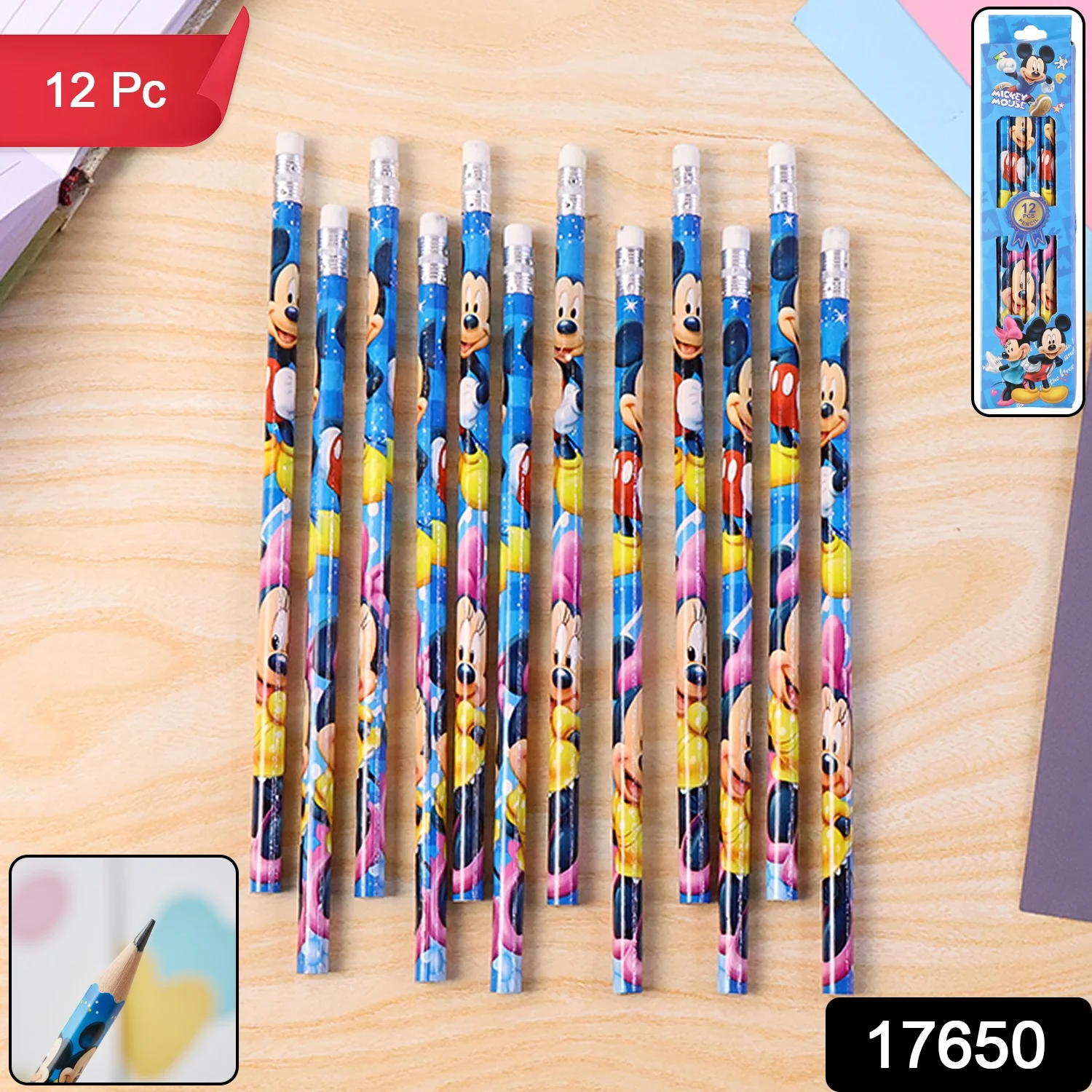 Premium Cartoon-Printed Graphite Pencils Set of 12 Pc - Image 2