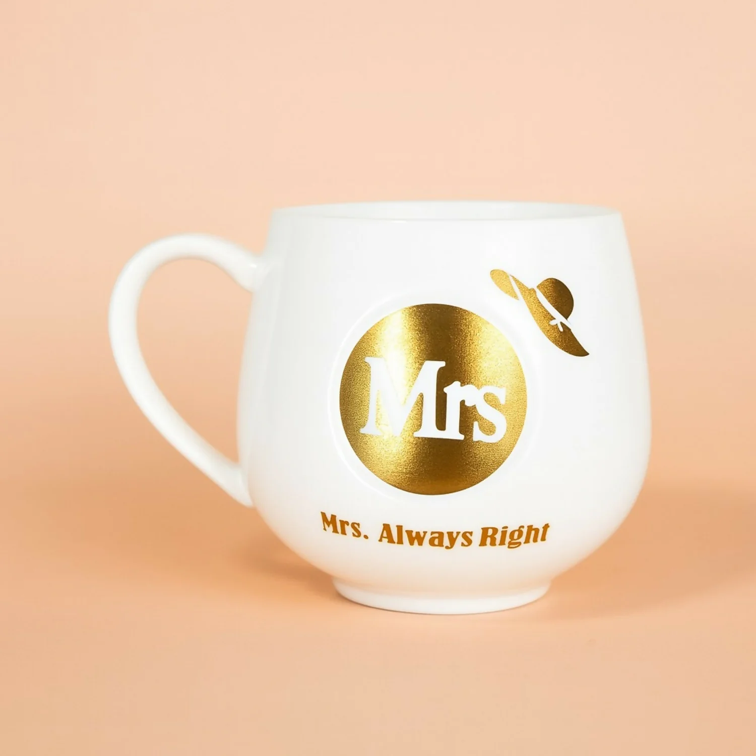 Premium Ceramic Coffee Mug for Women | Mrs. Always Right Printed Cup with Golden Foil Design | Stylish Gift Mug for Wife, Girlfriend, Sister | Durable Glossy Finish | Tea & Coffee Mug for Home & Office (White – Mrs Edition) - Image 2