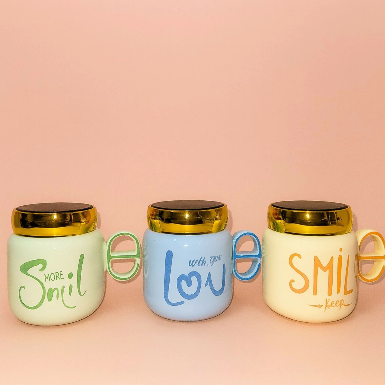 Premium Ceramic Coffee Mug with Golden Lid & Stylish Handle – Insulated Drinkware Cup for Tea, Coffee, Milk & Office Use | Leak-Resistant Lid | Cute Printed Design | Ideal Gift for Birthday, Couples, Friends & Home Décor (Pack of 1) - Image 3