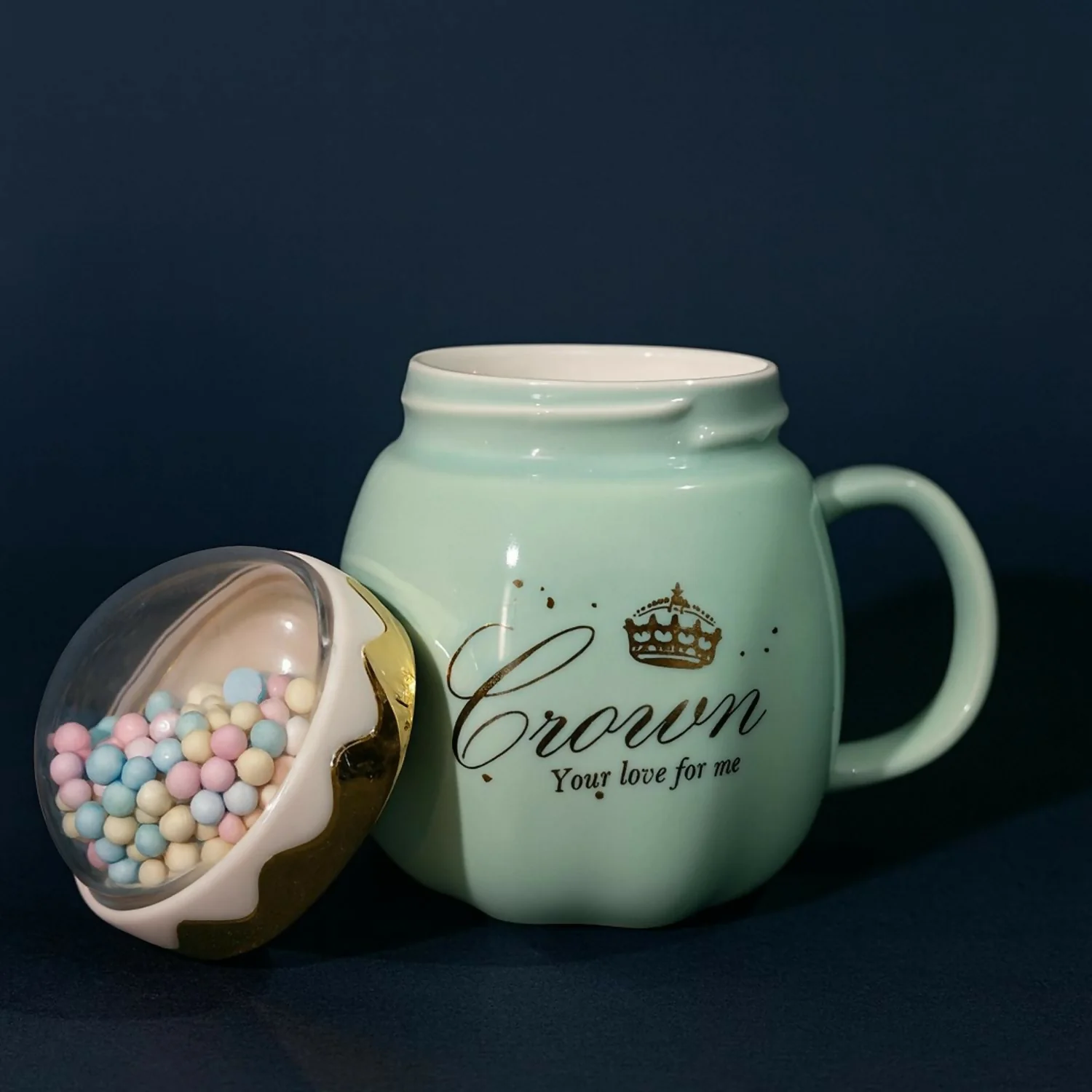 Premium Ceramic Crown Mug with Decorative Dome Lid | Cute Luxury Coffee & Milk Cup for Women, Girls & Gifting | Heat-Resistant Elegant Mug with Golden Crown Design | Perfect for Home, Office, Tea, Coffee & Hot Beverages - Image 2