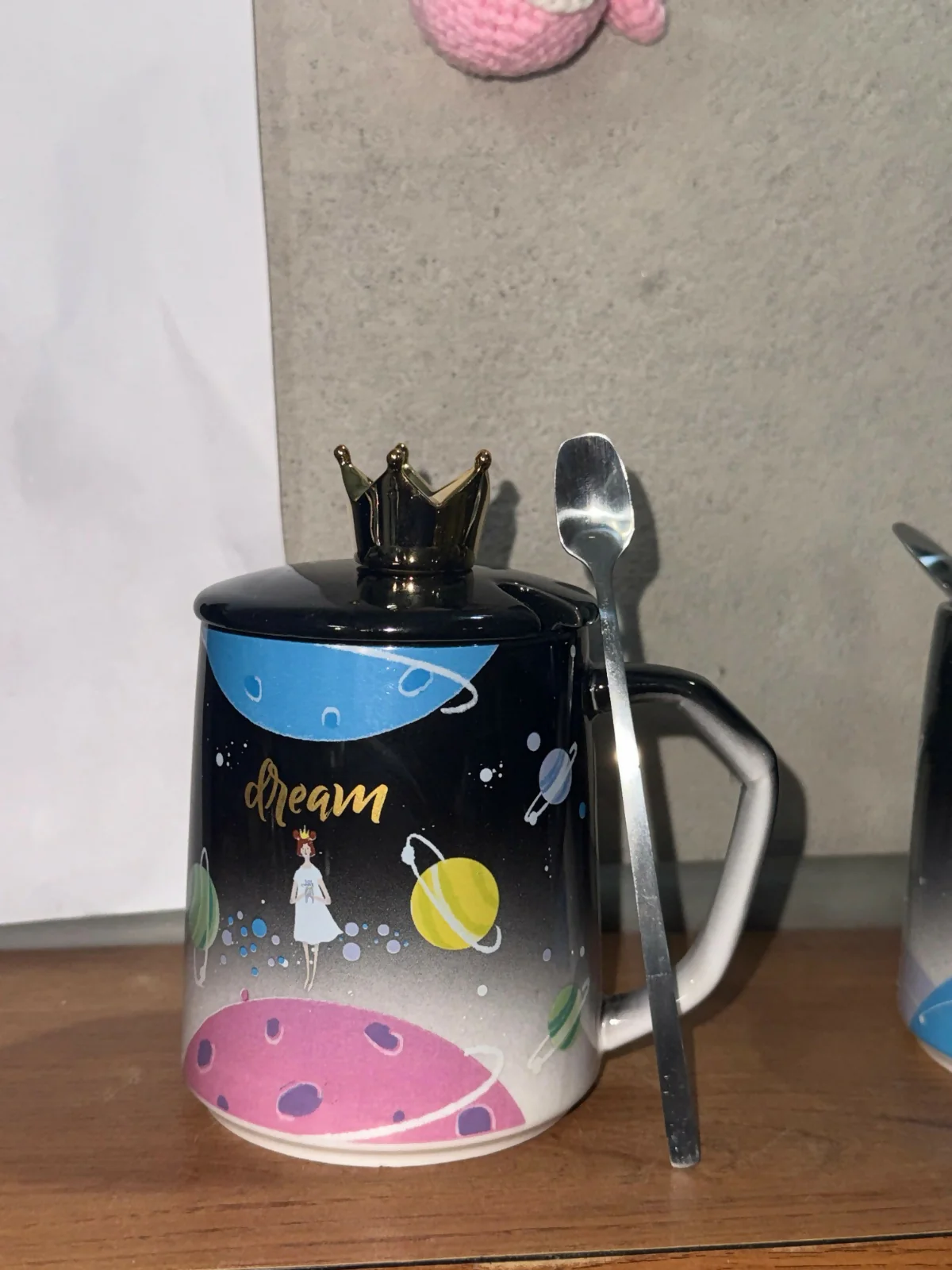 Premium Ceramic Dream Mug with Golden Crown Lid & Spoon | Luxury Galaxy Theme Coffee & Tea Cup for Home, Office & Gifting | Cute Designer Mug with Lid for Hot Beverages | Ideal Birthday, Anniversary & Festive Gift - Image 6