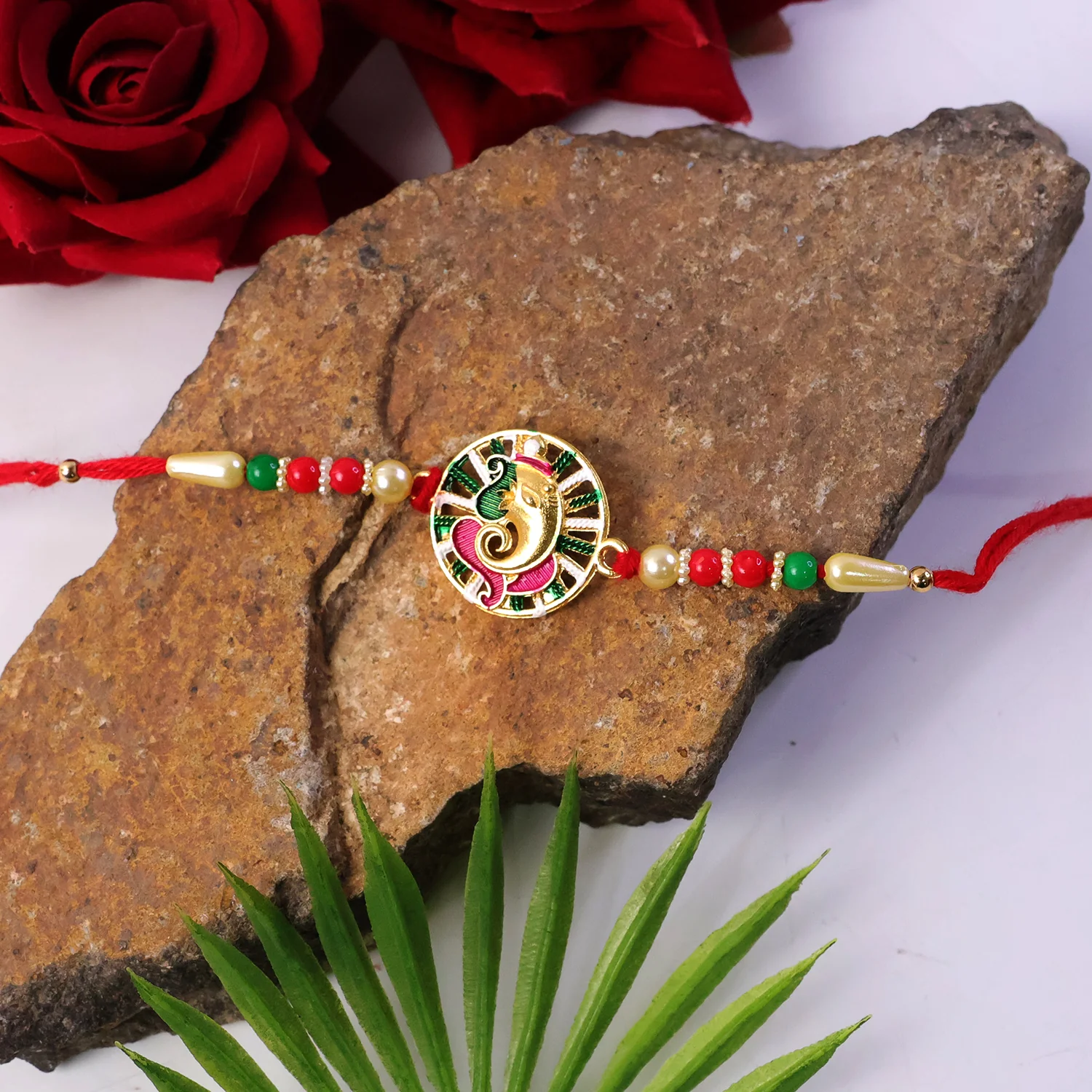 Premium Circular Ganesha Design Rakhi (1 Pc) - Image 8
