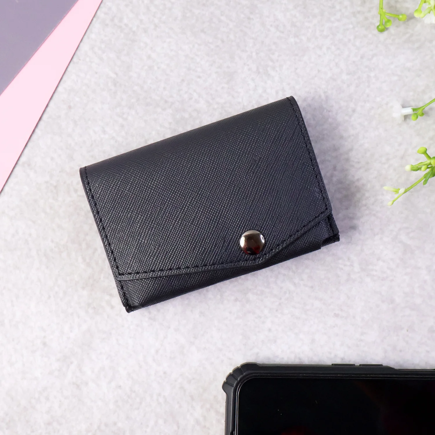 Premium Compact Multi-Card Wallet with Secure Snap Closure - Image 3