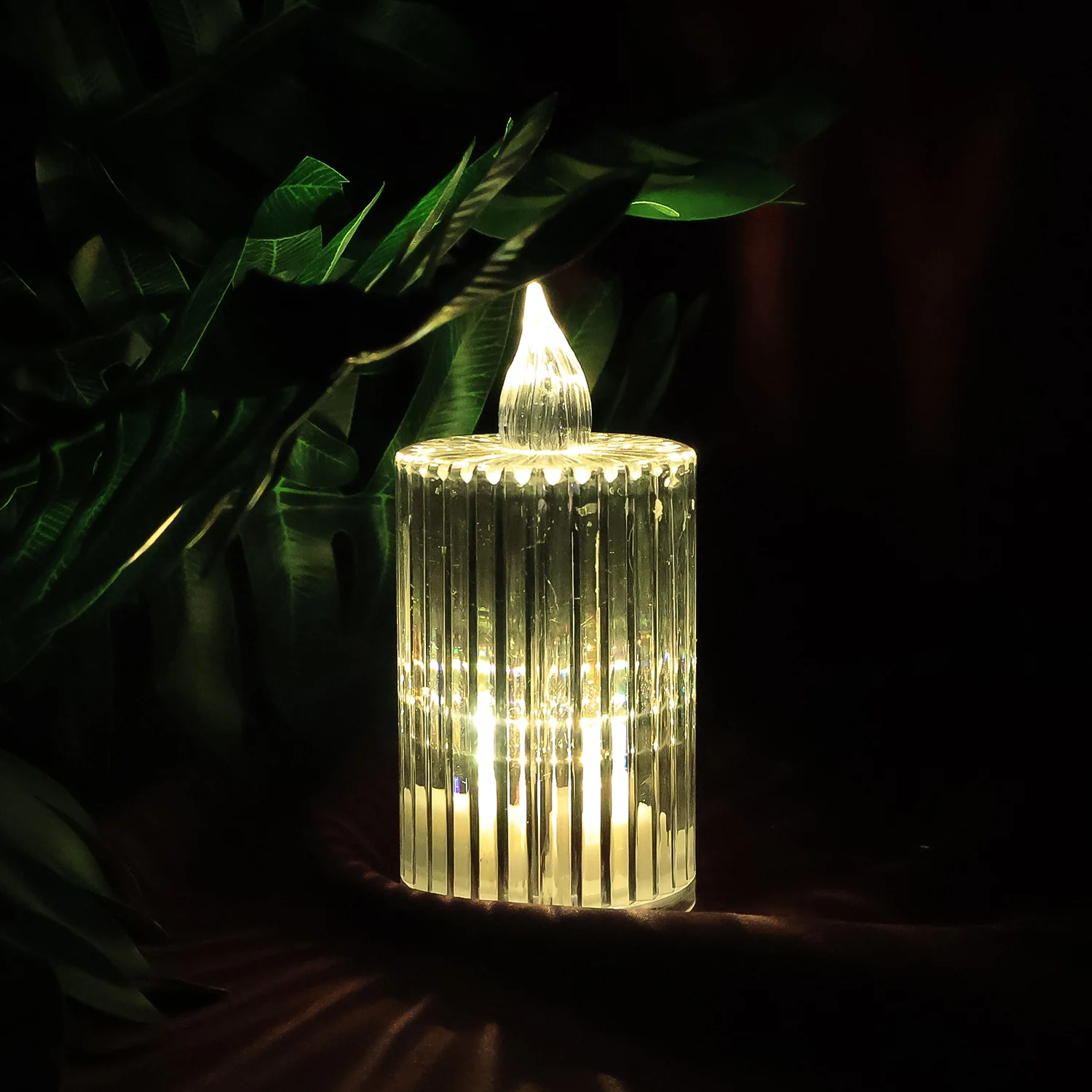 Premium Crystal Effect LED Flameless Candle Lights (5 Pc) - Image 3