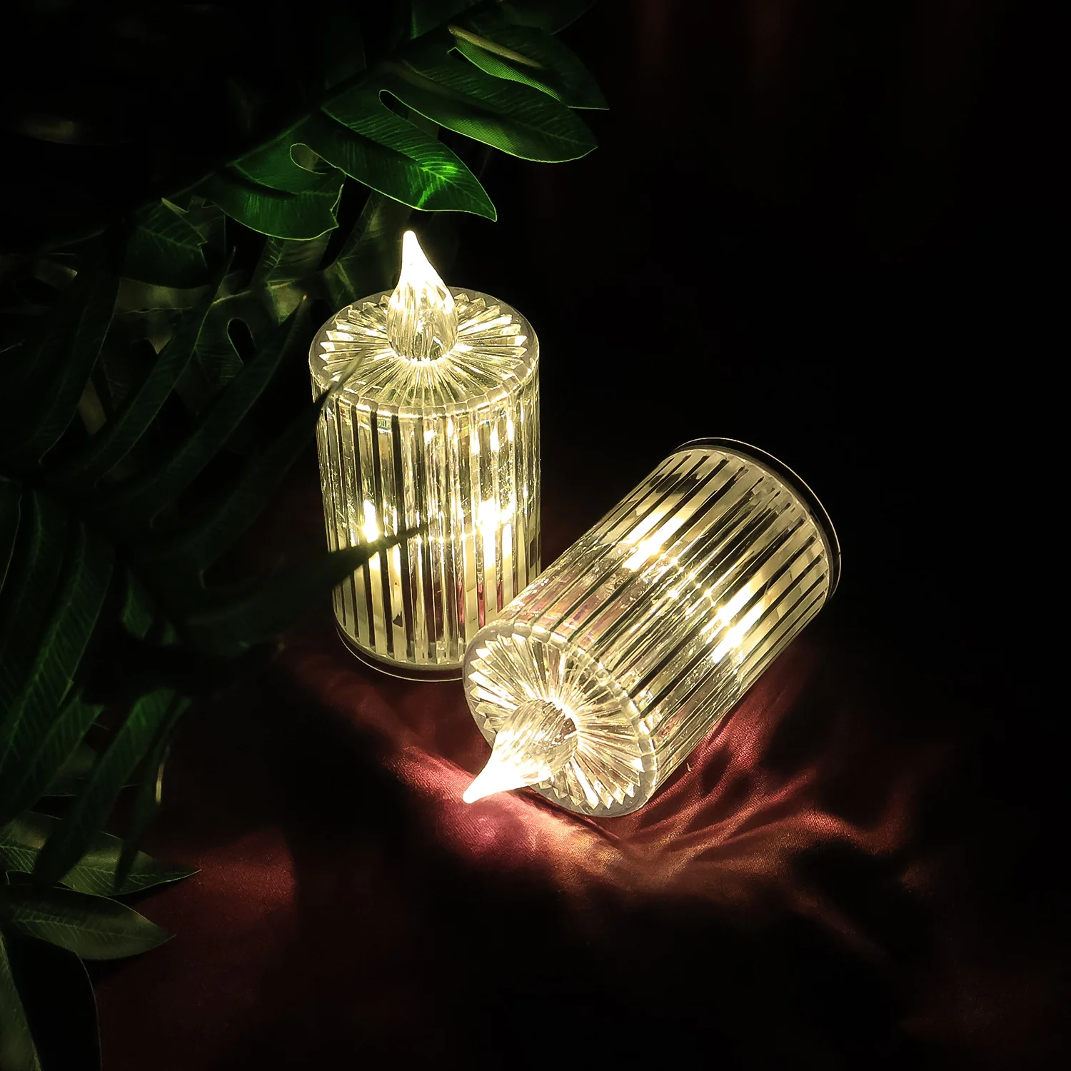 Premium Crystal Effect LED Flameless Candle Lights (5 Pc) - Image 4